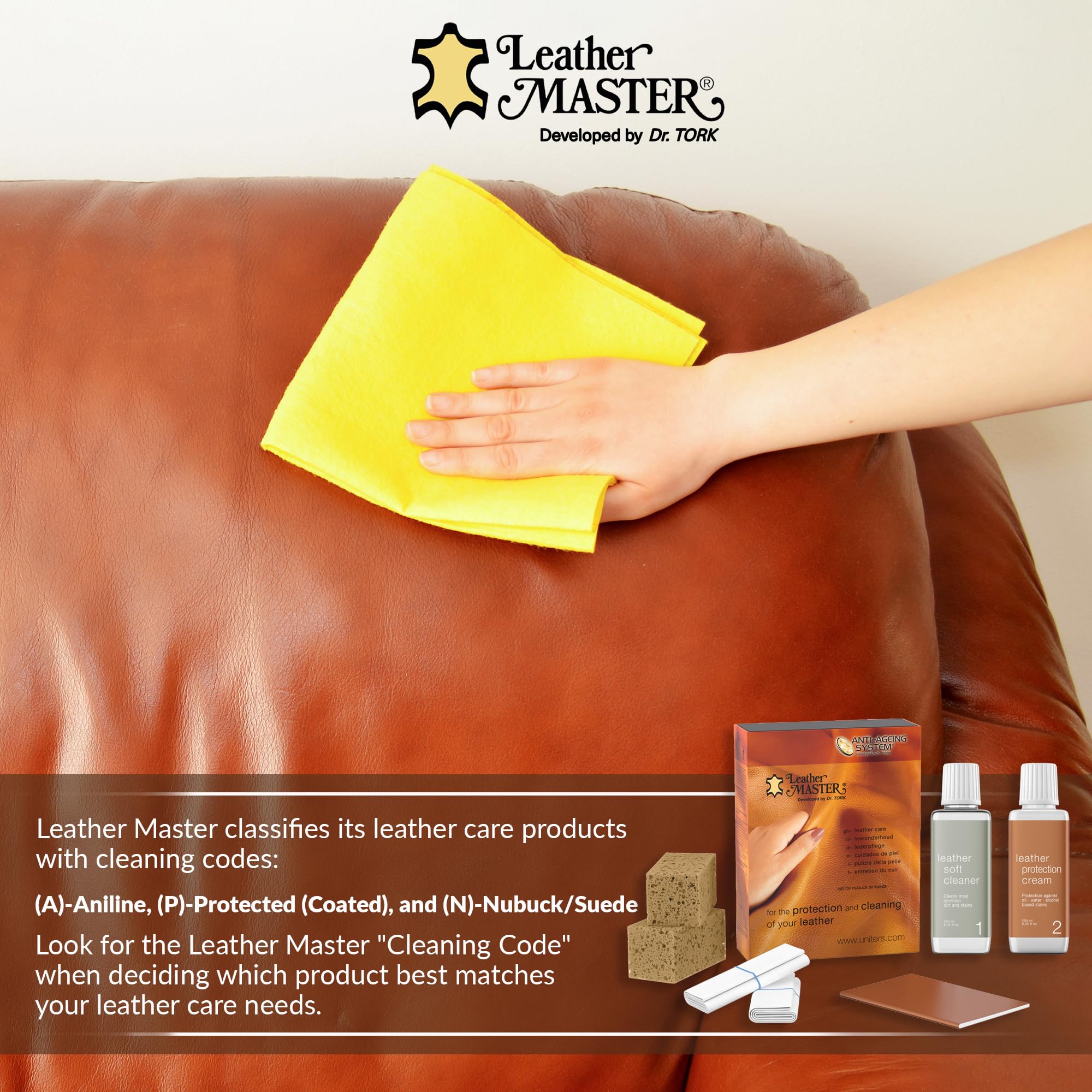Leather Master Leather Care Kit - Cleaner & Conditioner for Car Seats, Furniture, Purses & Jackets - 250 ML