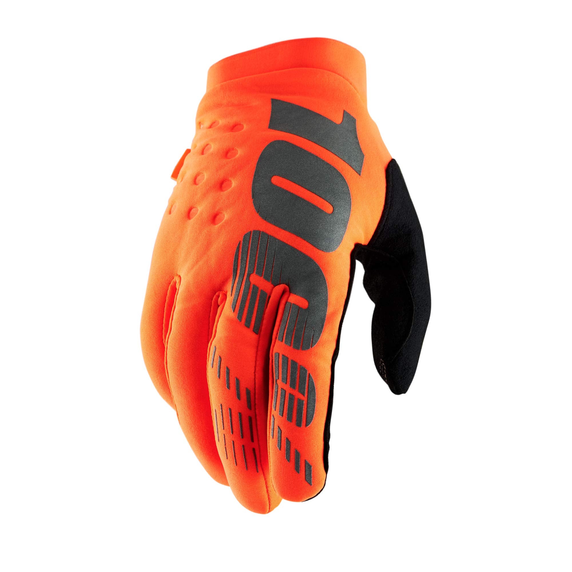 100% Brisker Cold Weather Youth Motocross & Mountain Bike Gloves - MTB & MX Racing Protective Gear (Youth XL - Fluo Orange/Black