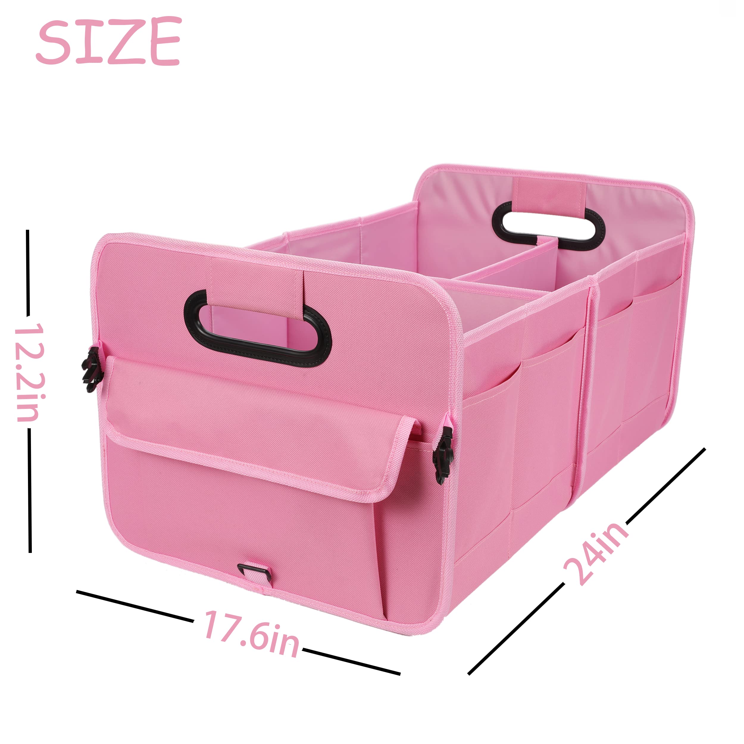 Aokjoy Car Trunk Organizer - Collapsible Multi Compartment Storage With Adjustable Straps For Suv