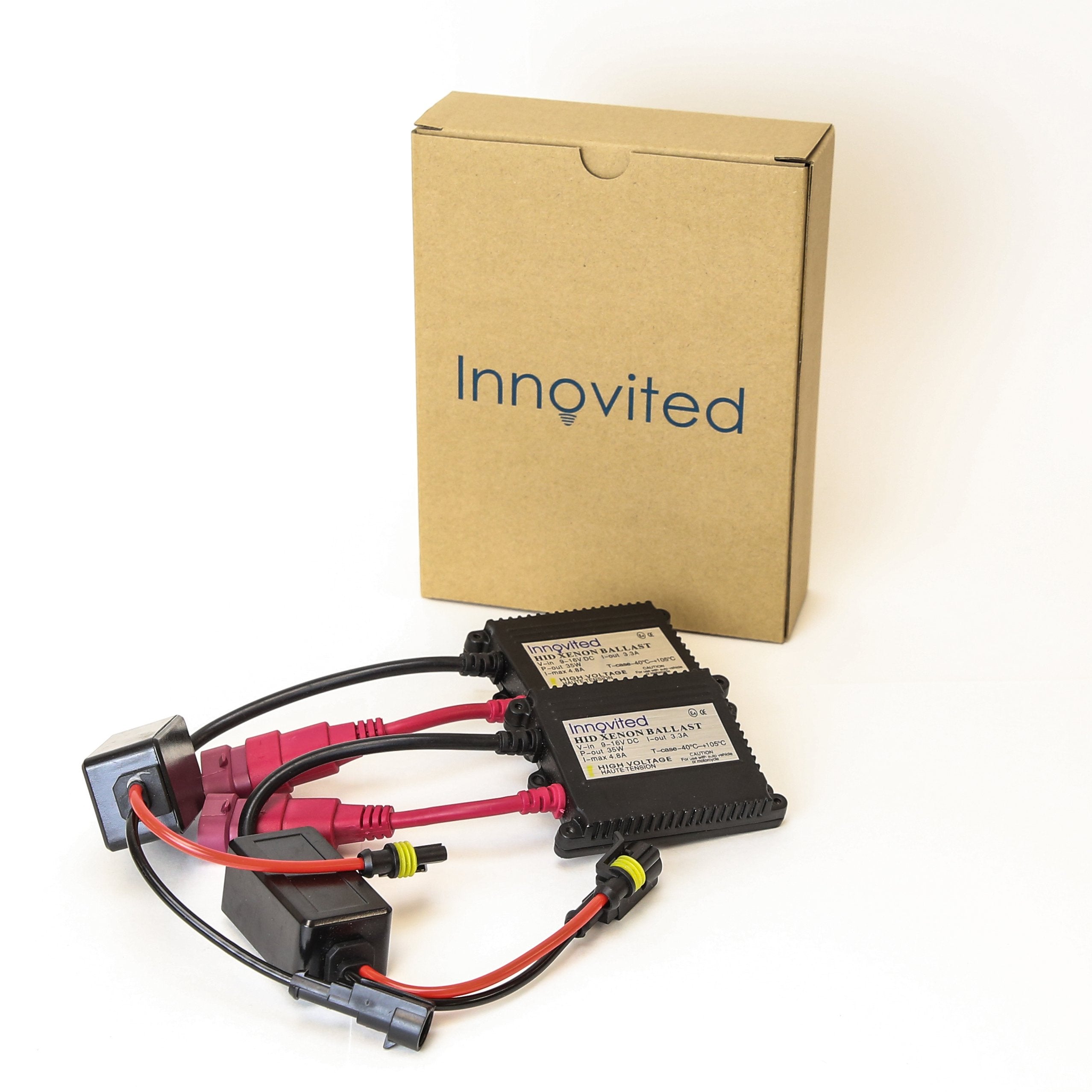 Innovited 35W DC Slim Digital Ballast & HID Xenon Bulb Bundle - 9004 9007 Bi Xenon HI/LO - 6000K Diamond White