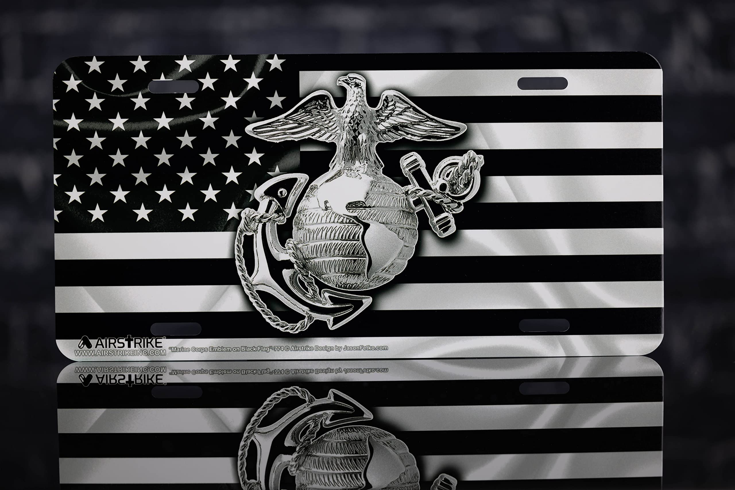 Marine Corps License Plate, Usmc License Plate, Marine License Plate, Usmc License Plates For Front Of Car, Usmc Black Flag Lice