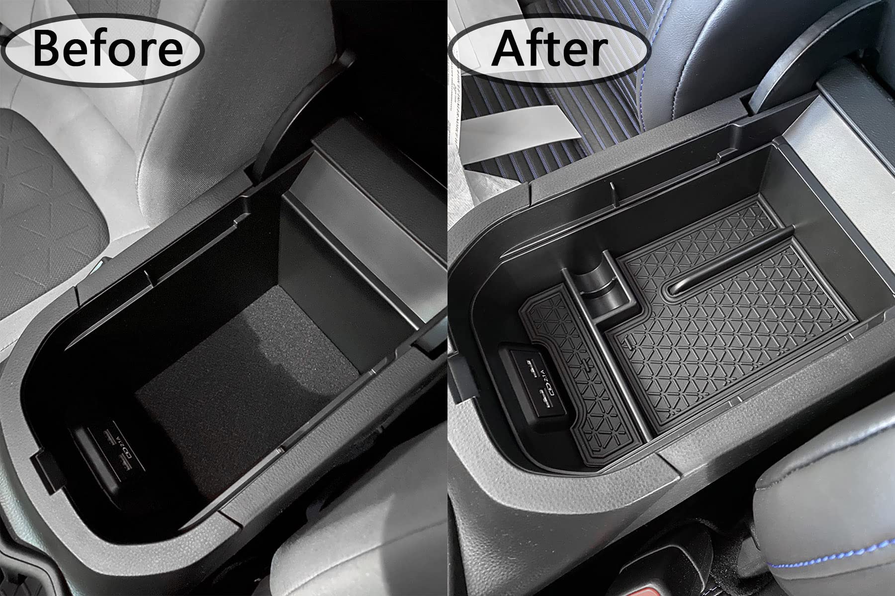 Tacorbo Center Console Organizer Compatible With Toyota Rav4 2019 2021 2020 2022 2023 2024 2025 And 2021-2024 2025 Rav4 Prime Accessories, Armrest Secondary Storage Box Insert Tray, Black Trim