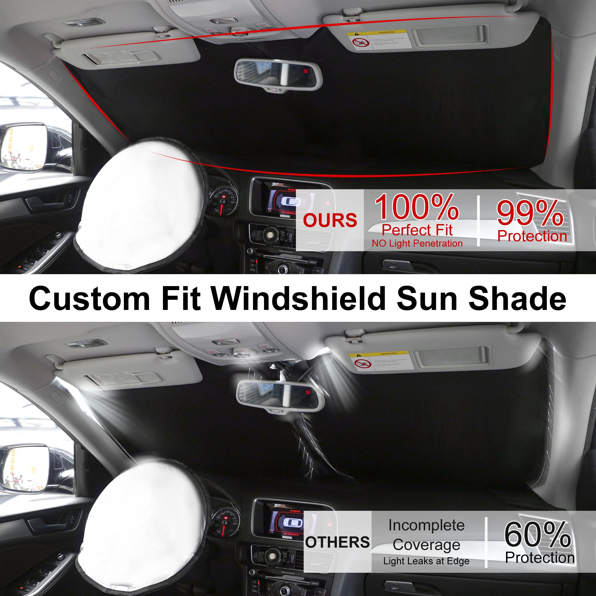 Yycke Windshield Sun Shade Accessories Compatible With 2021-2024 2025 Trailblazer For Chevrolet Foldable Sunshade Sun Visor Bloc