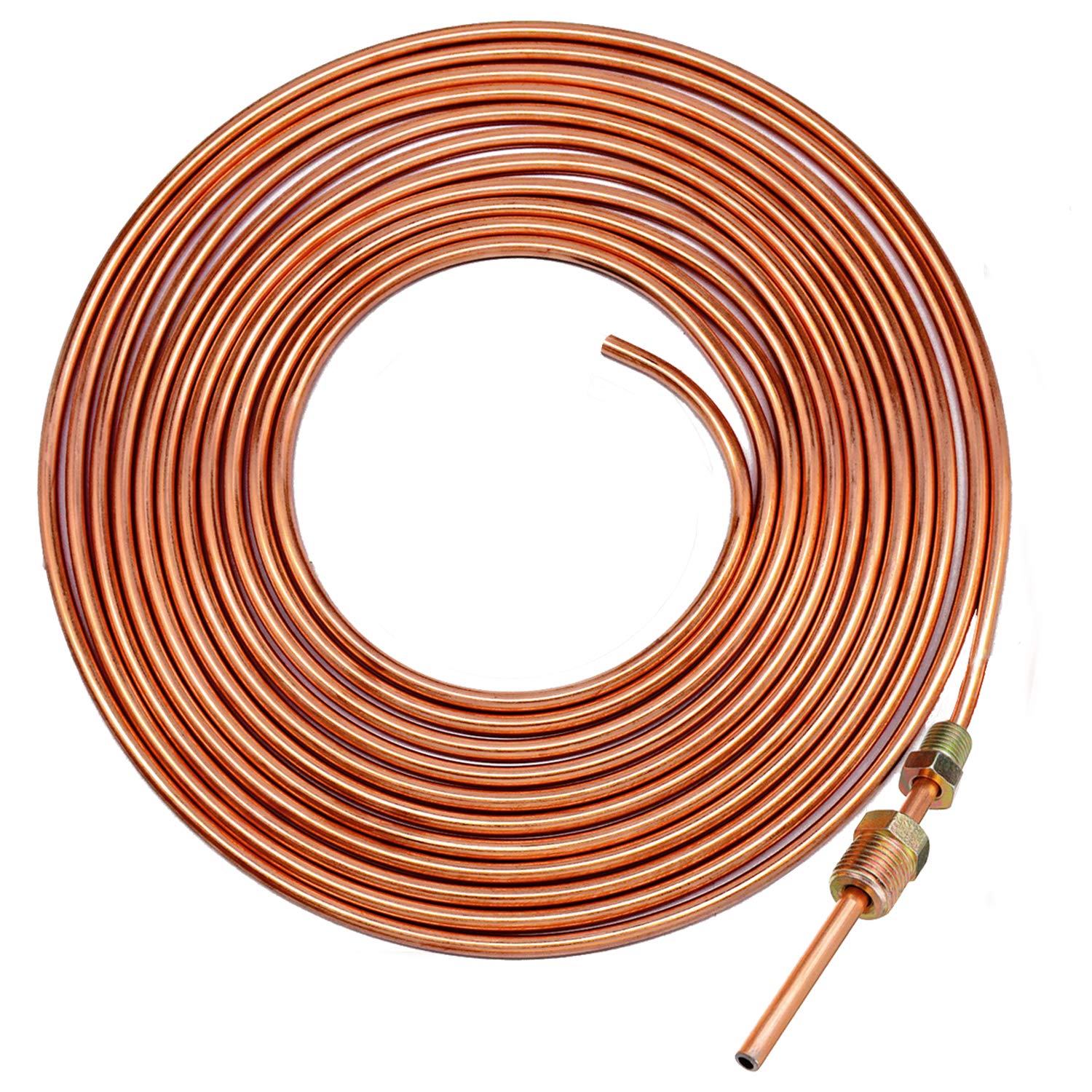 MuHize 5/16 Brake Line Tubing Kit - 25ft Copper Coated Flexible Brake Line for Hydraulic Fuel Transmission - Gold