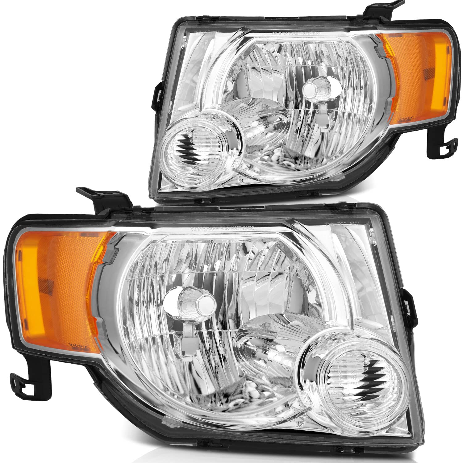LBRST Headlight Assembly Fit 2008-2012 for Escape Chrome Housing Driver & Passenger Side Headlight 8L8Z13008B