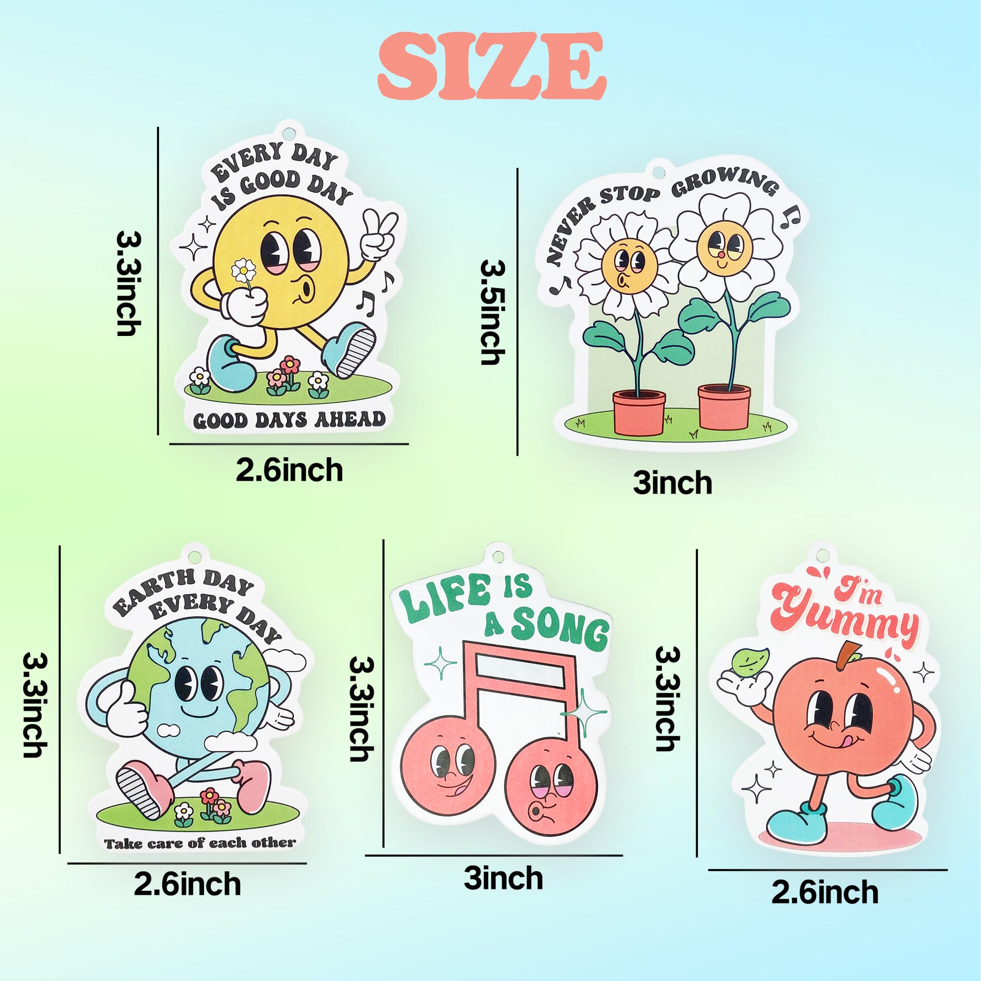 Car Air Fresheners - Retro Cute Car Interior Accessories Hanging Scents Kawaii Freshener Automotive Room Decor for Women Teen Gi