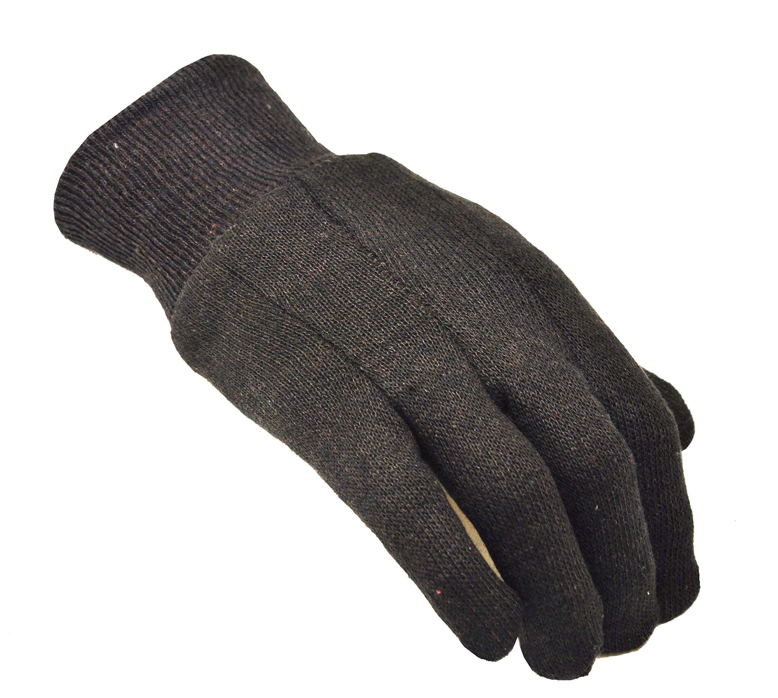 G & F 4408 Heavy Weight 9Oz. Brown Jersey Work Gloves, Knit Wrist, Sold By Dozen (12-Pairs) - Large