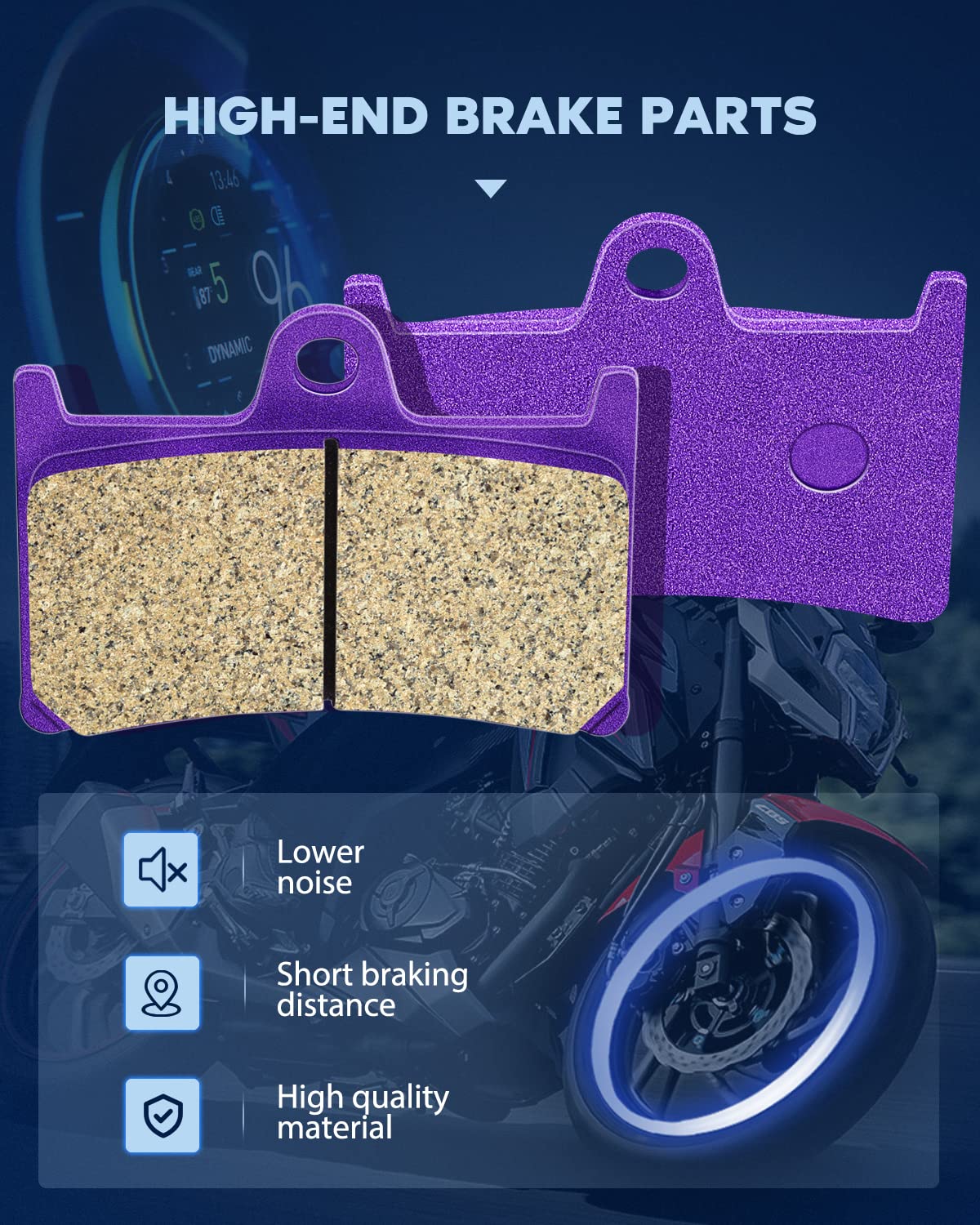 Eccpp Brake Pads For Yamaha Fz1 Fz6 Fz8 Yzf R1 R6 R6S Yzf600R, Fa380 Fa174 Front+Rear Replacement Brake Pads