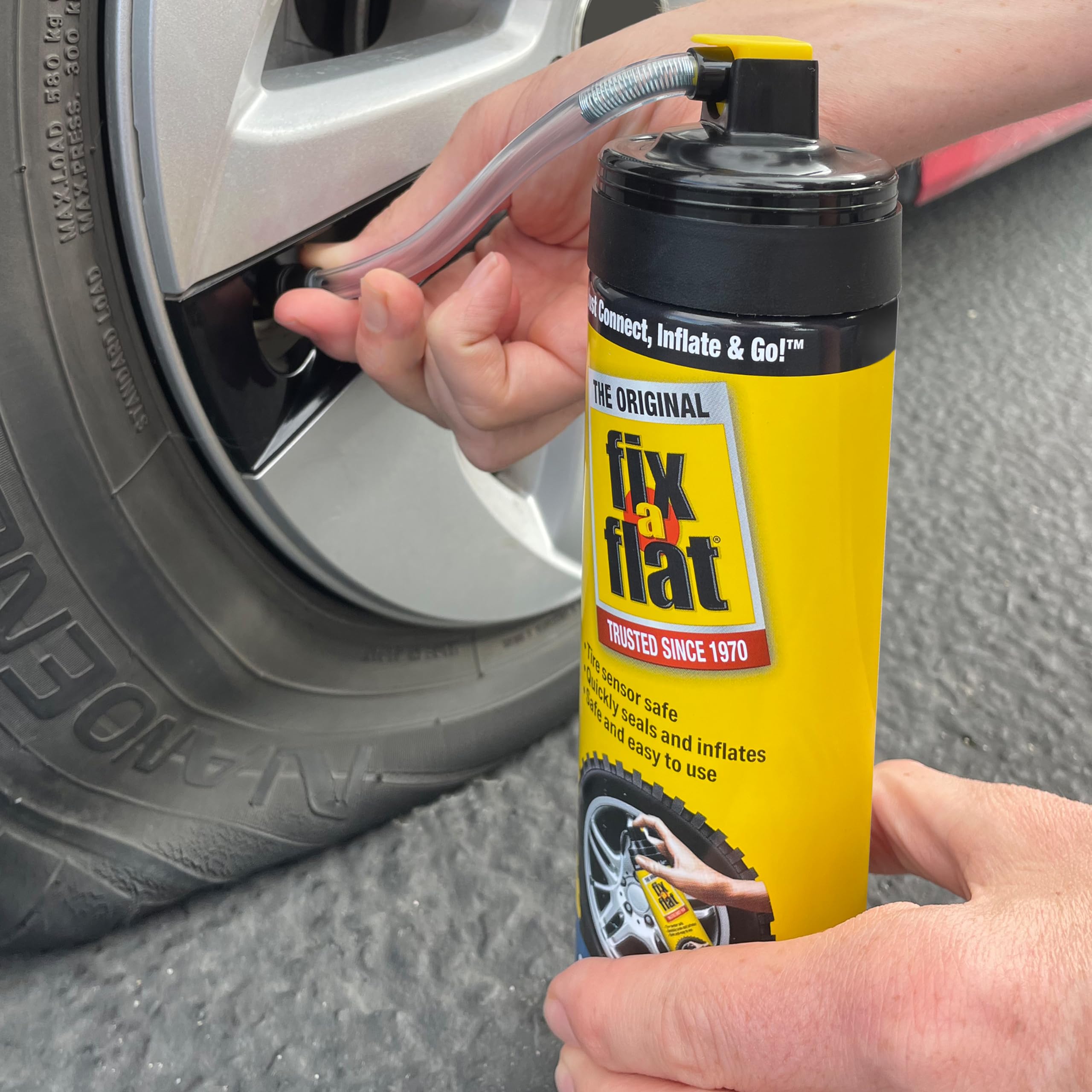 Fix-A-Flat S60420-6PK Aerosol Tire Repair & Inflator, Eco-Friendly, 16 oz, Pack of 6, Universal Fit for All Cars