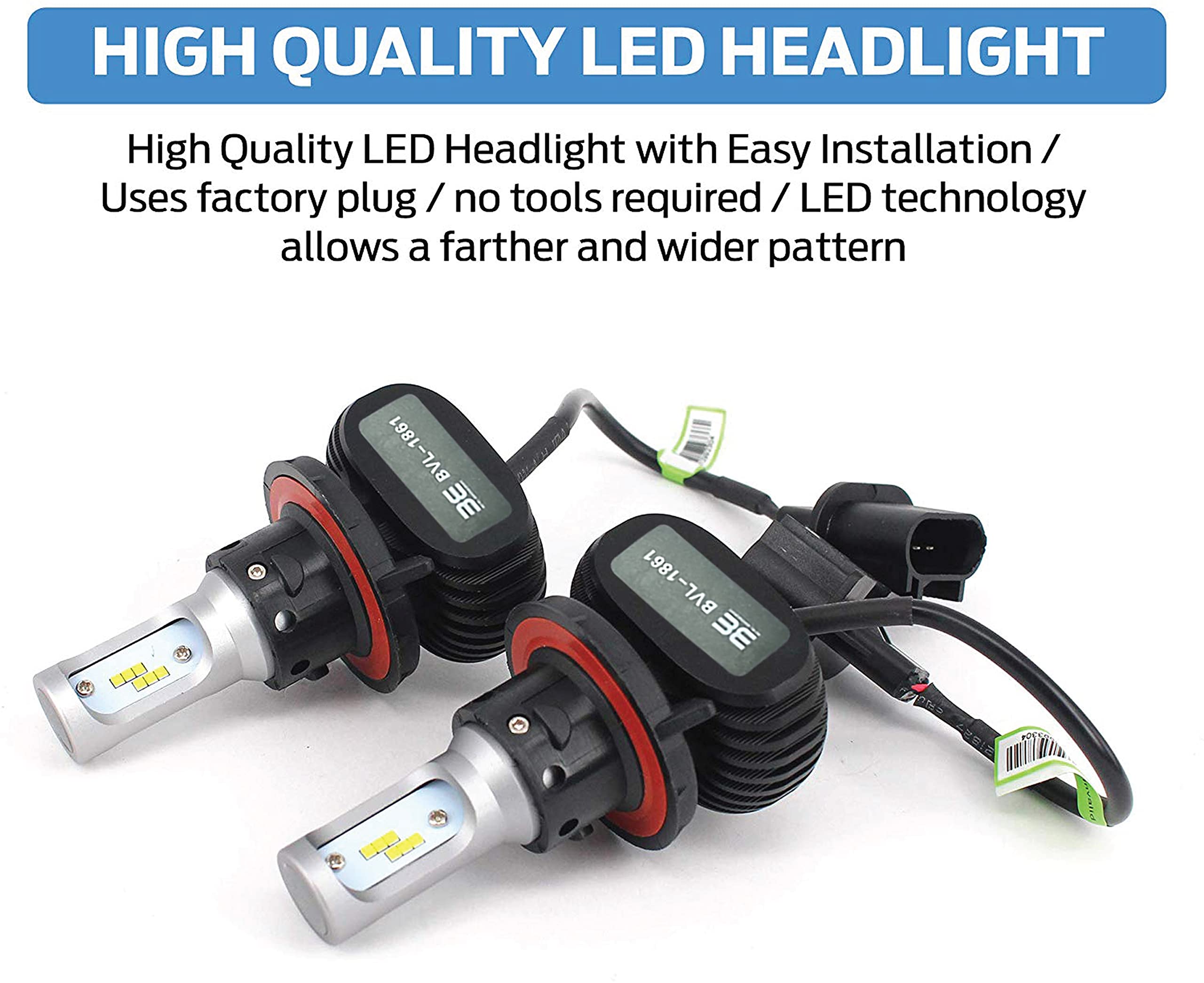 Bevel Engineering Premium LED Upgrade Kit - H13/9008 LED Headlight Kit - Compatible with Polaris - Ranger - RZR General - 2 Pack