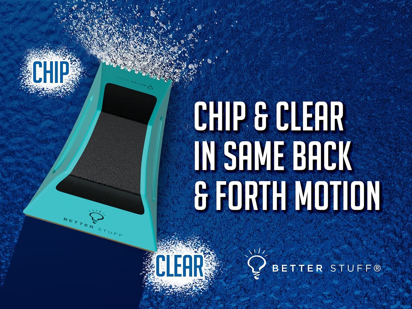 Better Stuff Wins Usa Network’S America’S Big Deal- Best Ice Scraper For Car Windshield - Conforms To Window - Chip & Clear Ice In Same Motion - Compact- Ergonomic Ice & Frost Removal Tool (Pack Of 2)