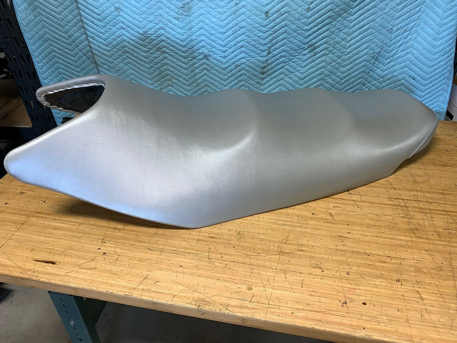 Seat Cover Custom Fit for Yamaha WaveRunner VX110 2004-14, Silver 4-way Stretch Marine Vinyl, Model 038A