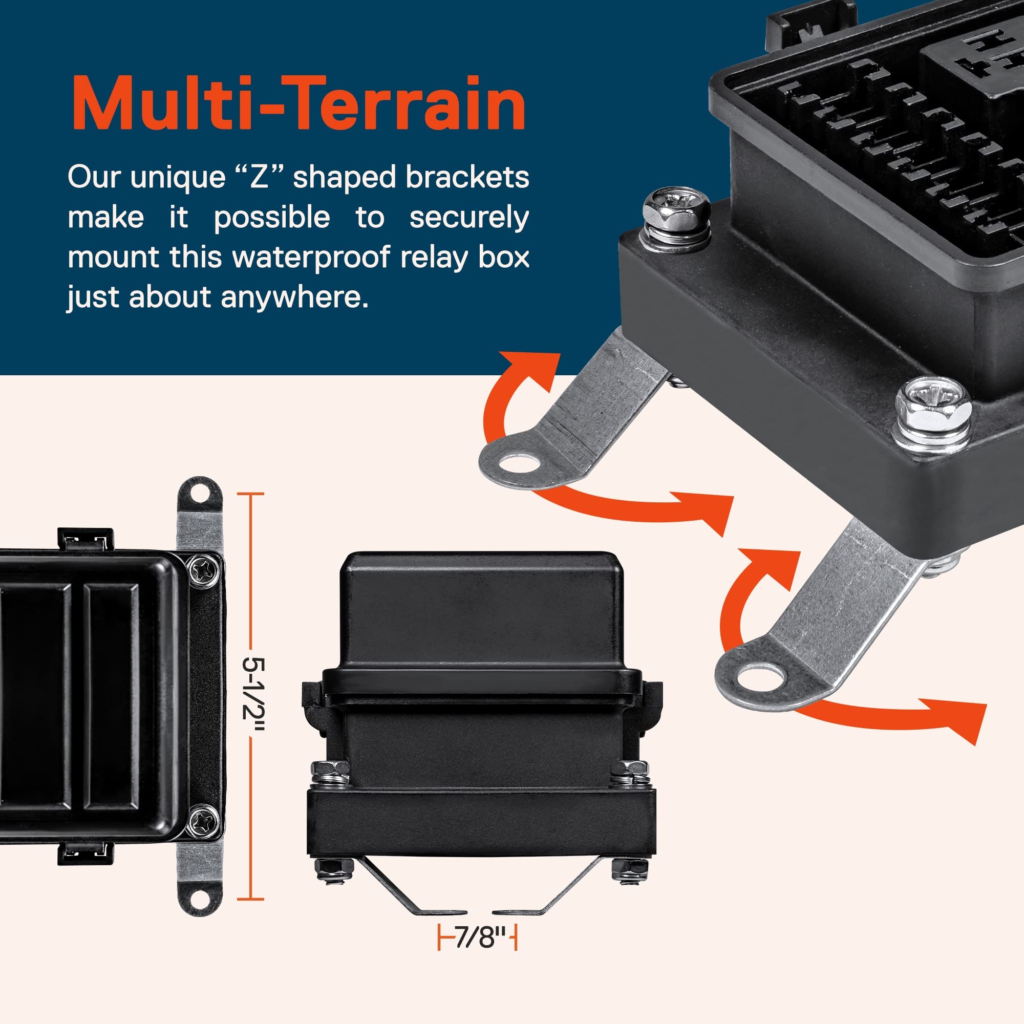 True Mods 12V Dc Auto Waterproof Fuse 5-Pin Relay Box Block Kit [6 Bosch Style Relay Holder] [6 Atc/Ato Fusible Holder] [Relays & Fuses Included] Universal Relay For Vehicles Cars Marine Boat Jeep