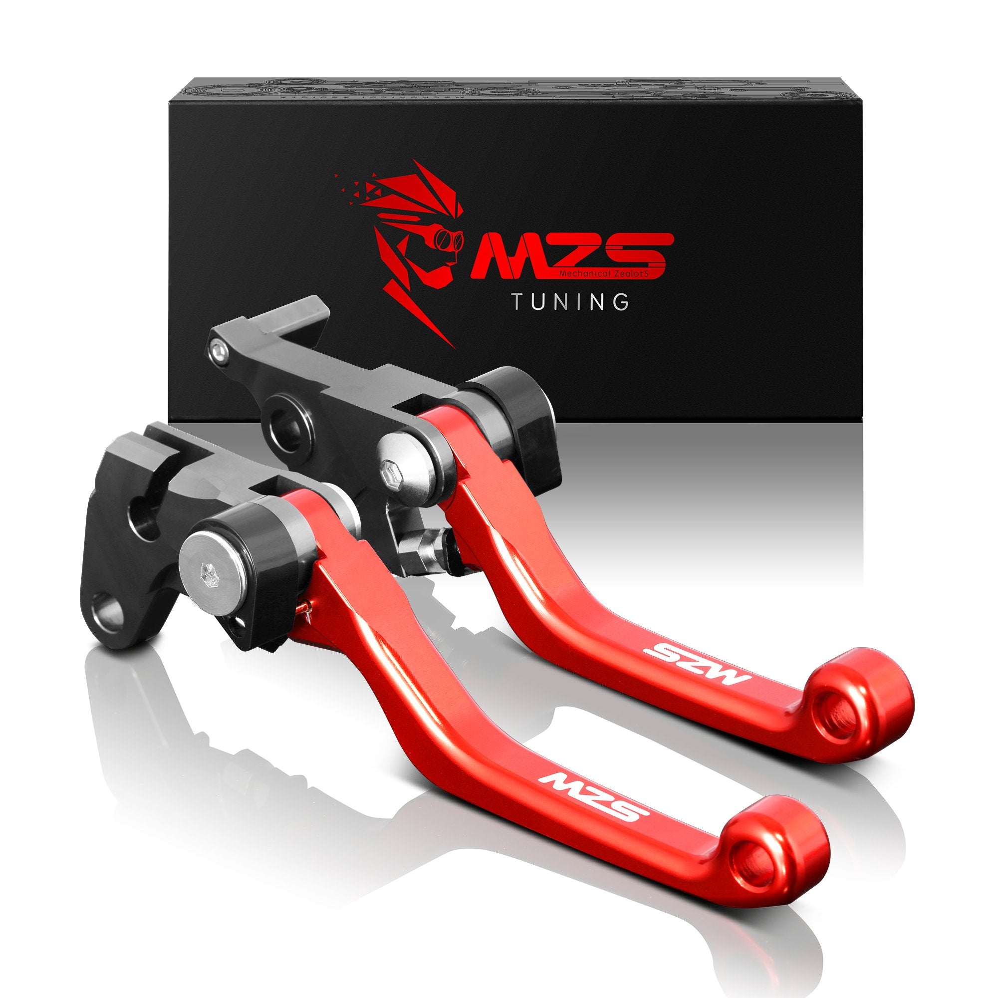 Mzs Red Dirt Bike Brake Clutch Levers Pivot Adjustable Cnc Compatible With Cr80R Cr85R 1998-2007 / Cr125R Cr250R 1992-2003 / Crf