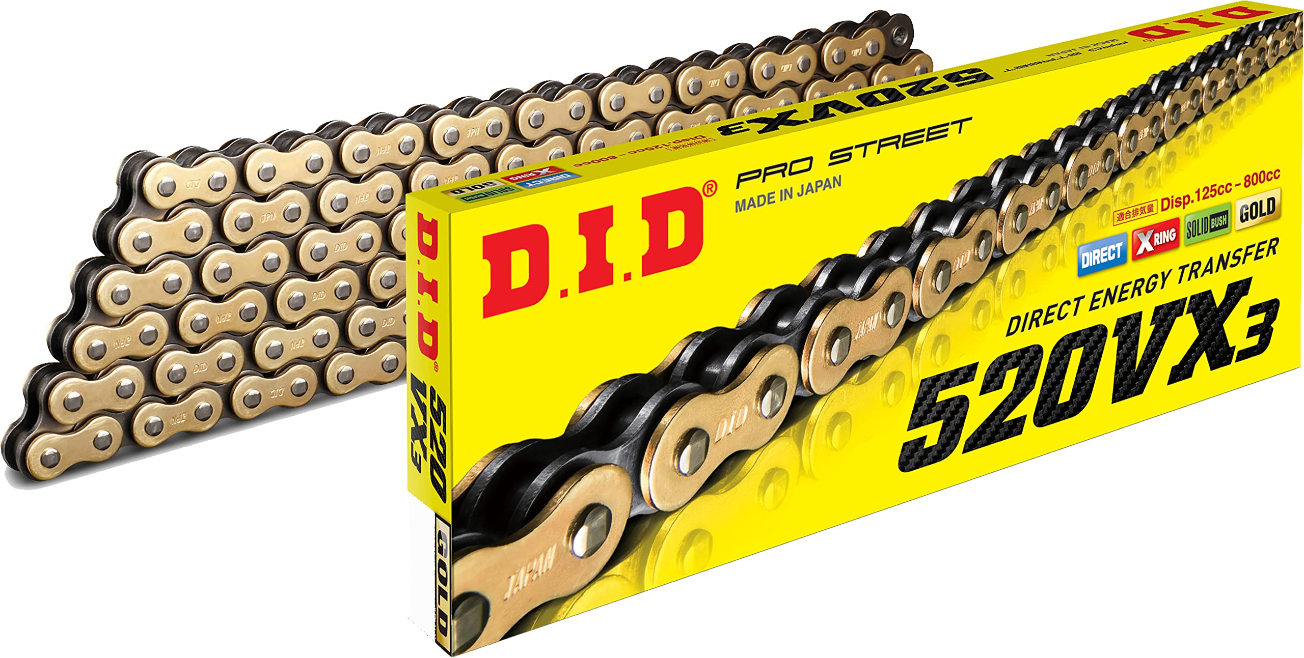 Did Chain 520Vx3G108Fb 520 Vx3 Pro-Street X-Ring V Series Chain - 108 Links - Gold-Black