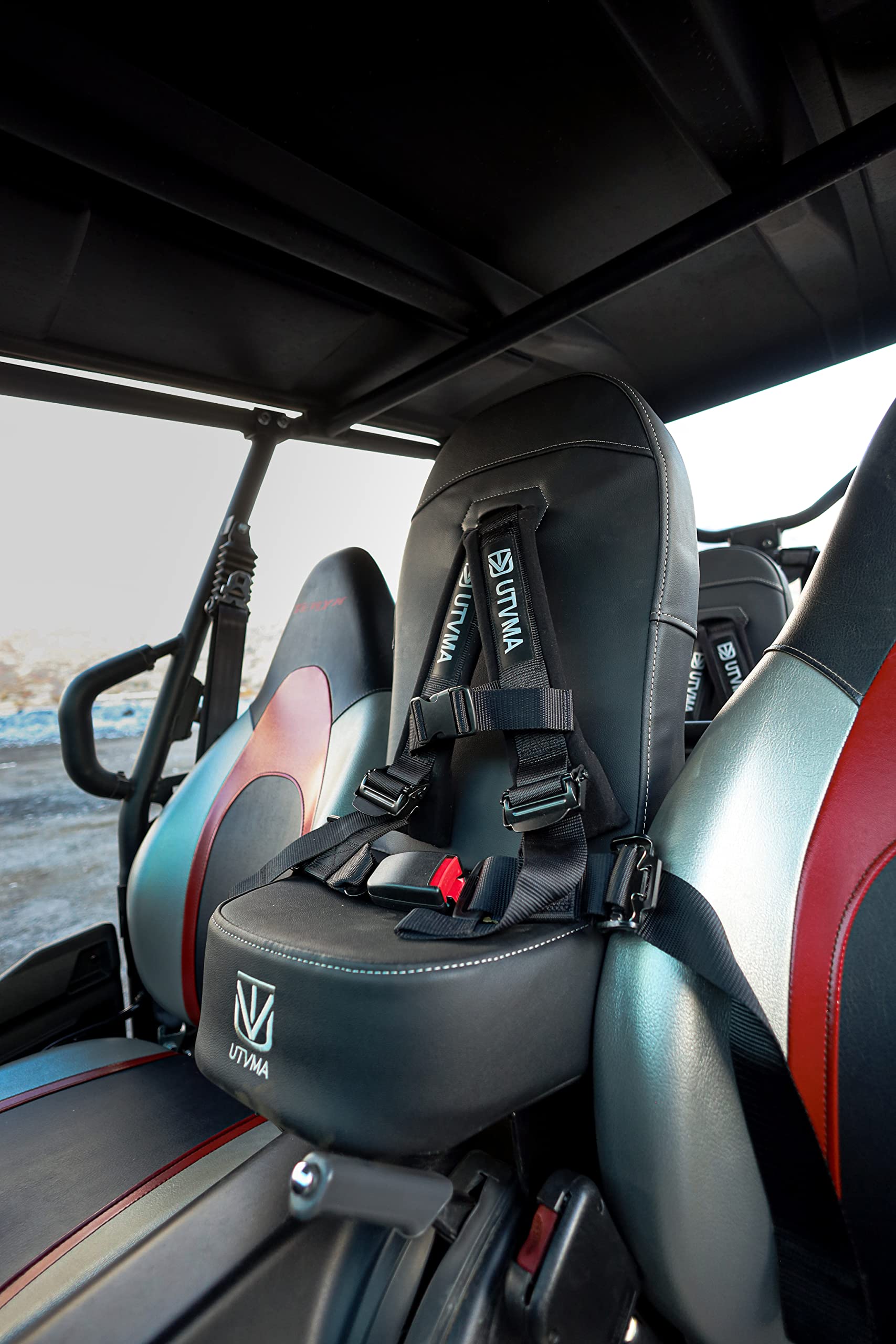 UTV Mountain Accessories Teryx 4 Front Bump Seat with 4-Point Harness - Black Vinyl
