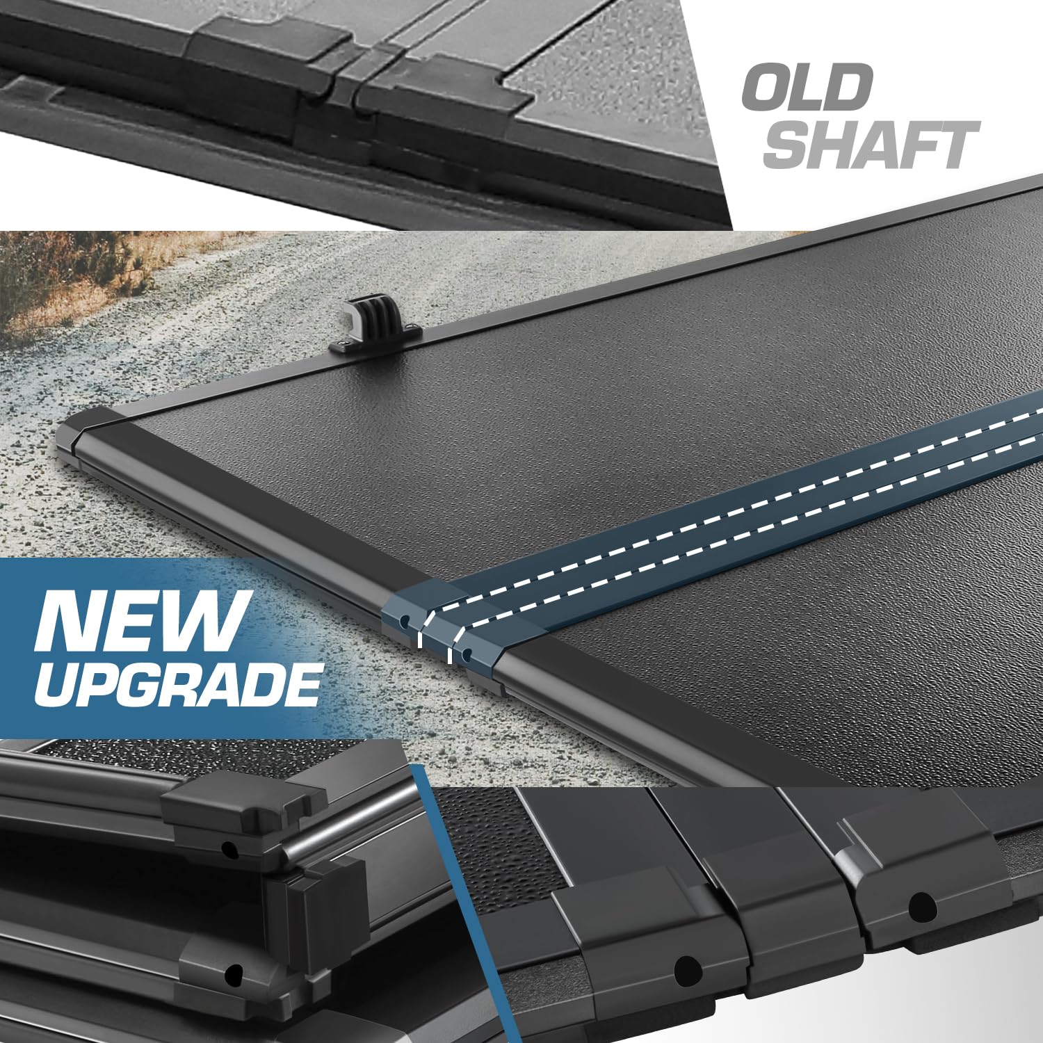 Dna Motoring Truck Bed Top Hard Solid Tri-Fold Tonneau Cover Compatible With 2015-2024 Ford F150 5.5 Ft Bed, New Upgrade, Ttc-Ha