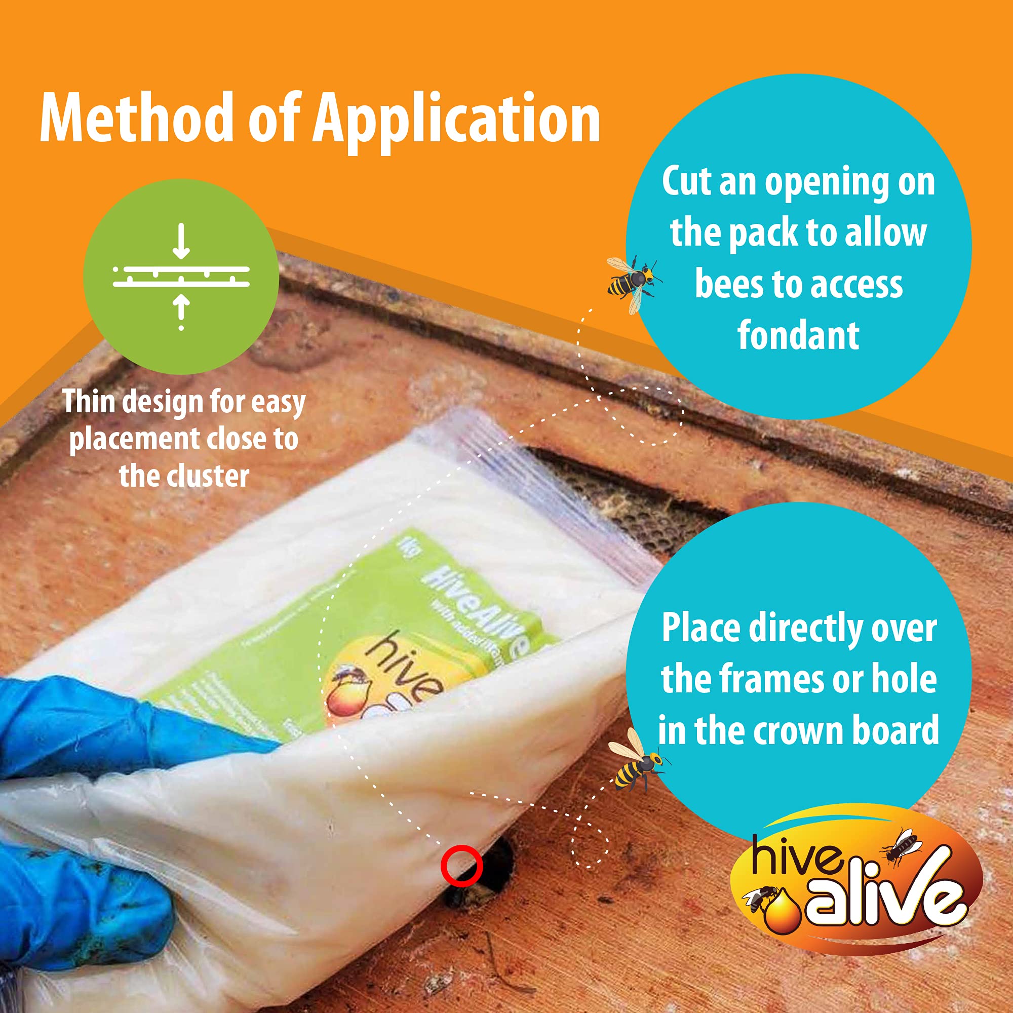 HIVE ALIVE Fondant Bee Food Supplement - Natural Feed Enhancer with Vitamins & Amino Acids - Ideal for Winter/Spring - Single