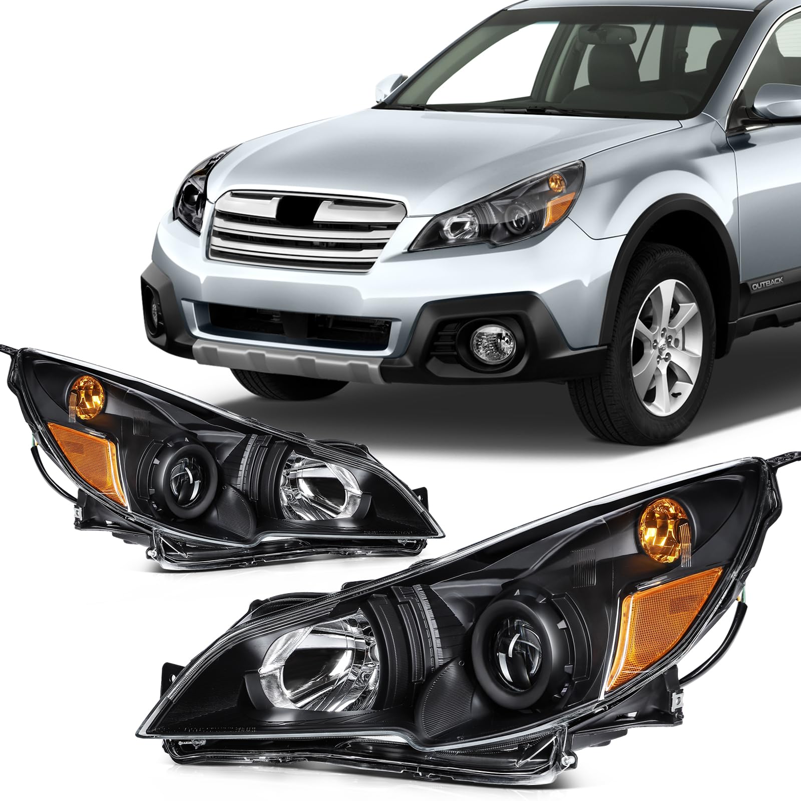 Headlight Assembly Fits For 2010-2014 for Subaru Legacy 2010-2014 for Subaru Outback Headlamp Driver and Passenger Side