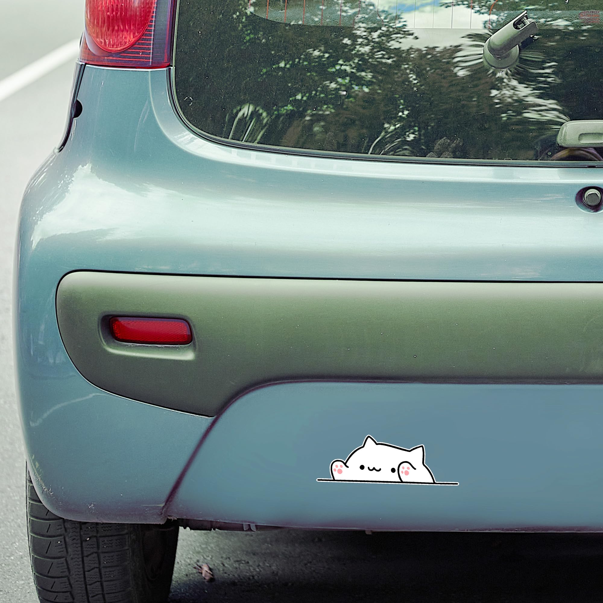 eDesign Bongo Cat Sticker Decal - 5" Vinyl Bumper Sticker in White, Model CYN-RDFNY-STICKERS-2475