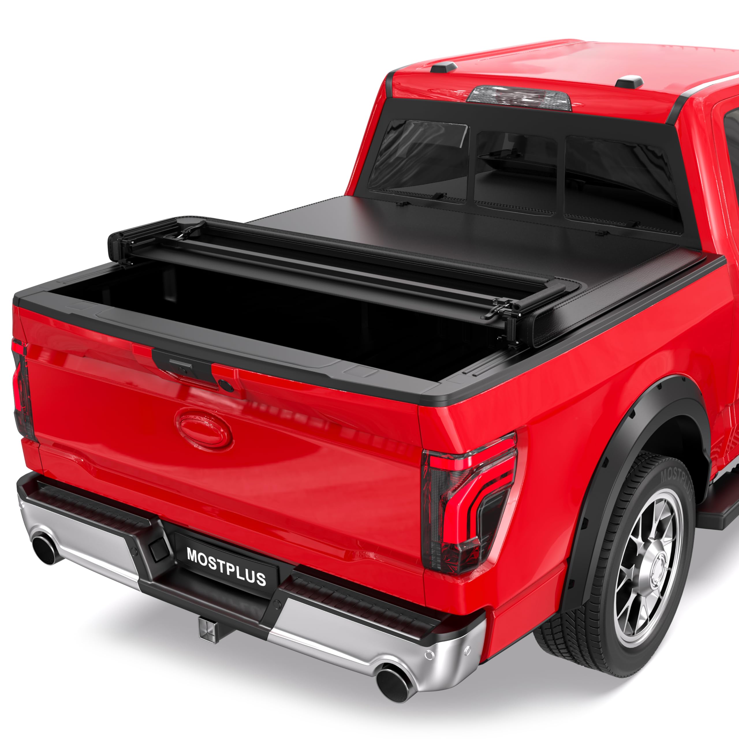 Mostplus Quad Fold Soft Folding Truck Tonneau Cover Compatible For 2004 2005 2006 2007 2008 Ford F150 F-150 (Excl. 2004 Heritage