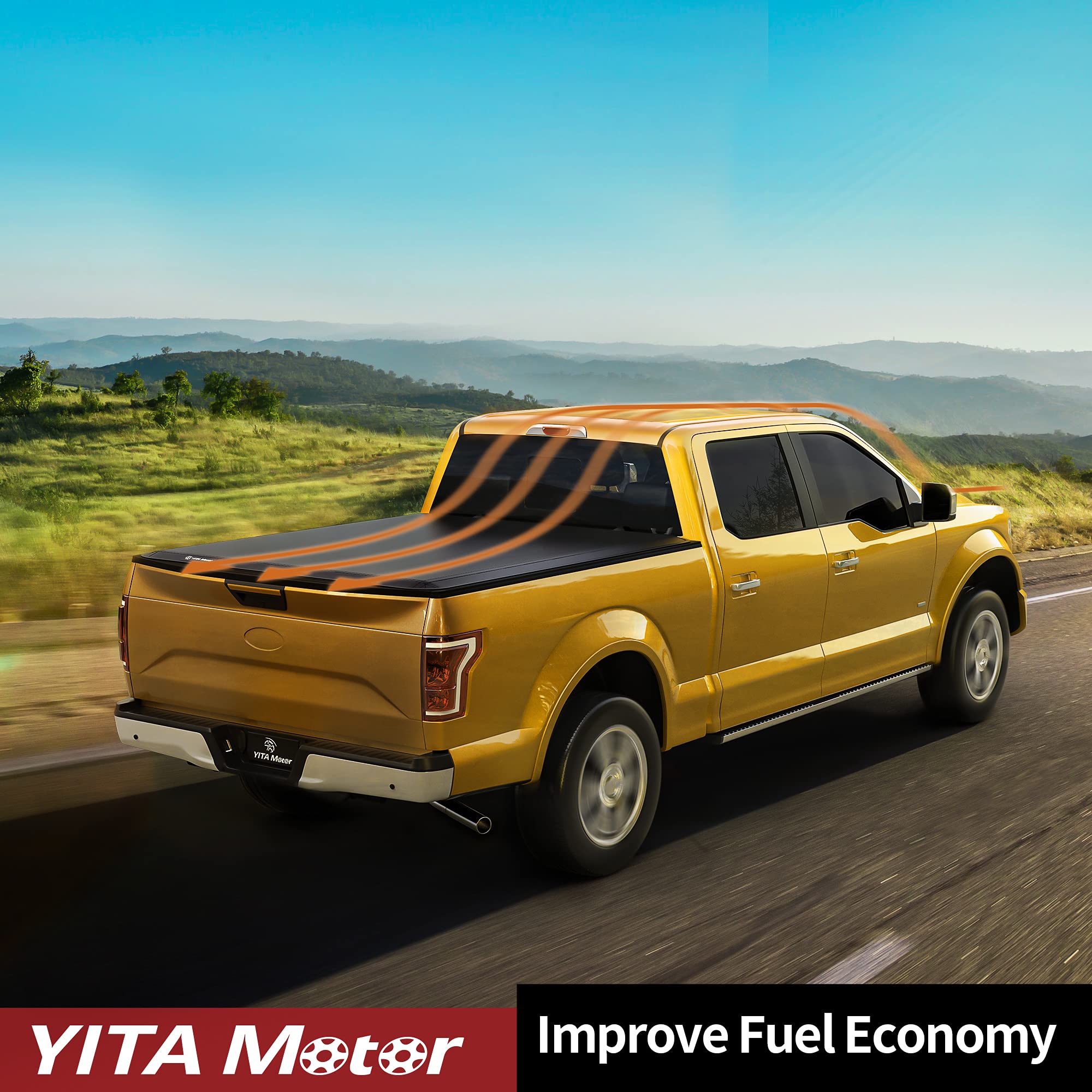 Yitamotor Soft Roll Up Truck Bed Tonneau Cover Compatible With 2009-2014 Ford F-150 (Excl. Raptor Series), Styleside 5.5 Ft Bed