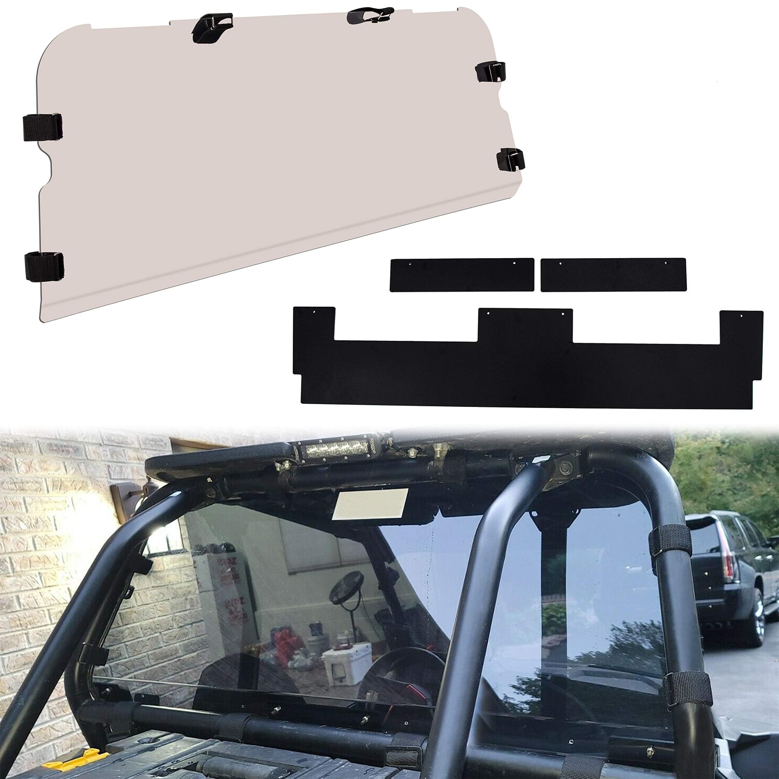 ECOTRIC Tinted Rear Windshield for 2014+ Polaris RZR XP 1000/XP TURBO, Easy Installation, Polycarbonate, Standard Size