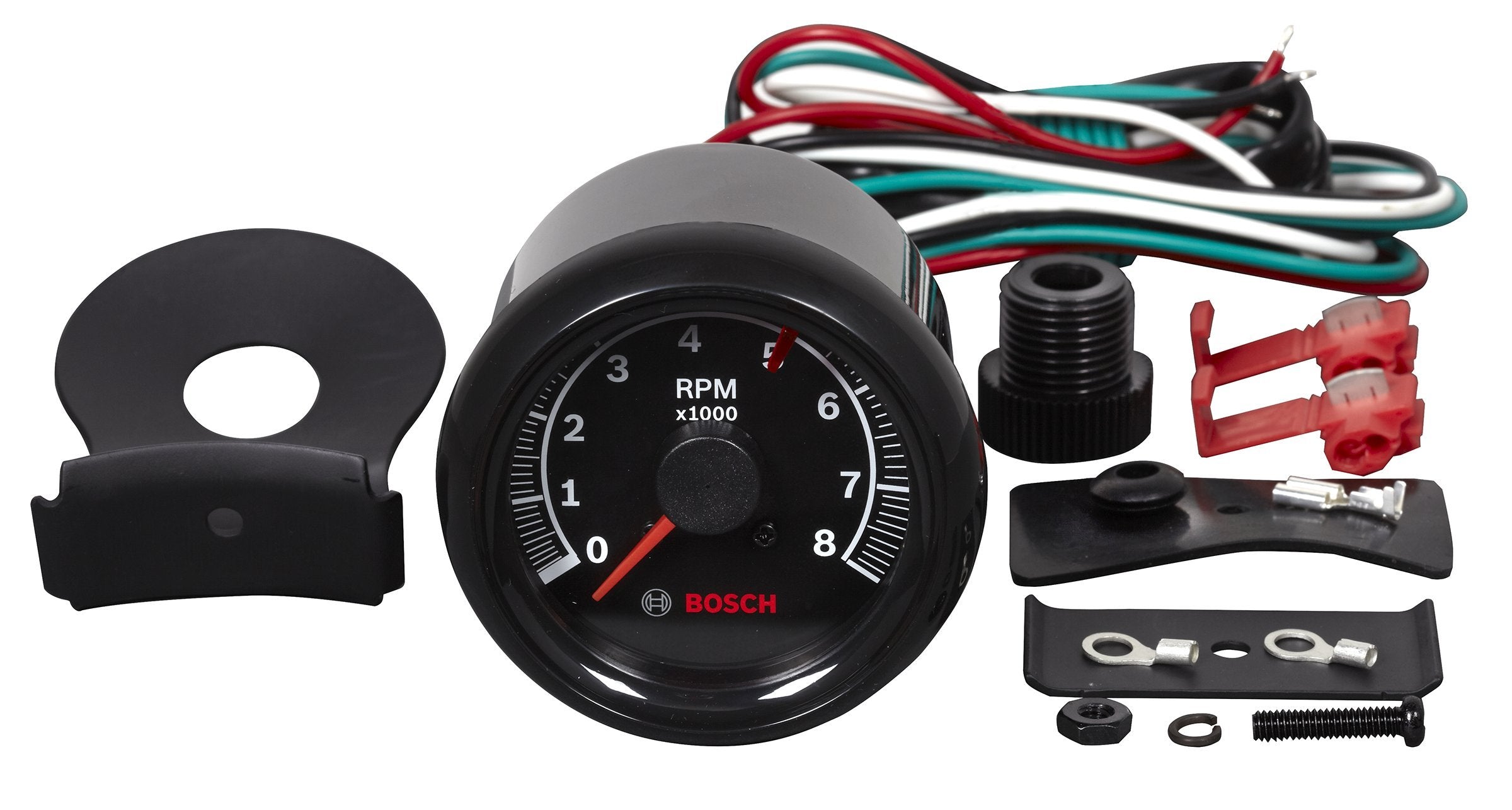 Bosch Sp0F000025 Sport Ii 2-5/8'' Tachometer (Black Dial Face, Black Bezel)