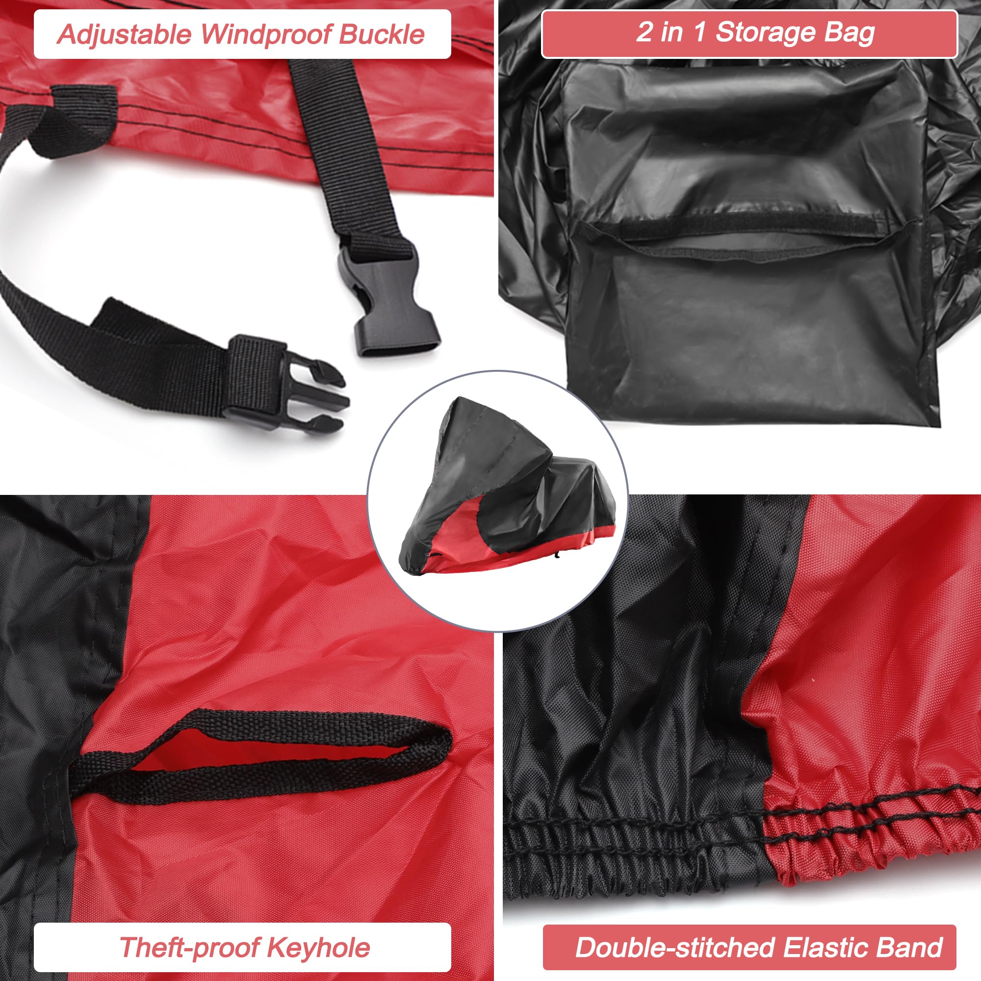 X Autohaux 2 In 1 Motorcycle Cover Waterproof Covers Rain Dust Protector For Harley Street Glide Flhx Road Glide Fltrx 1250 Spor