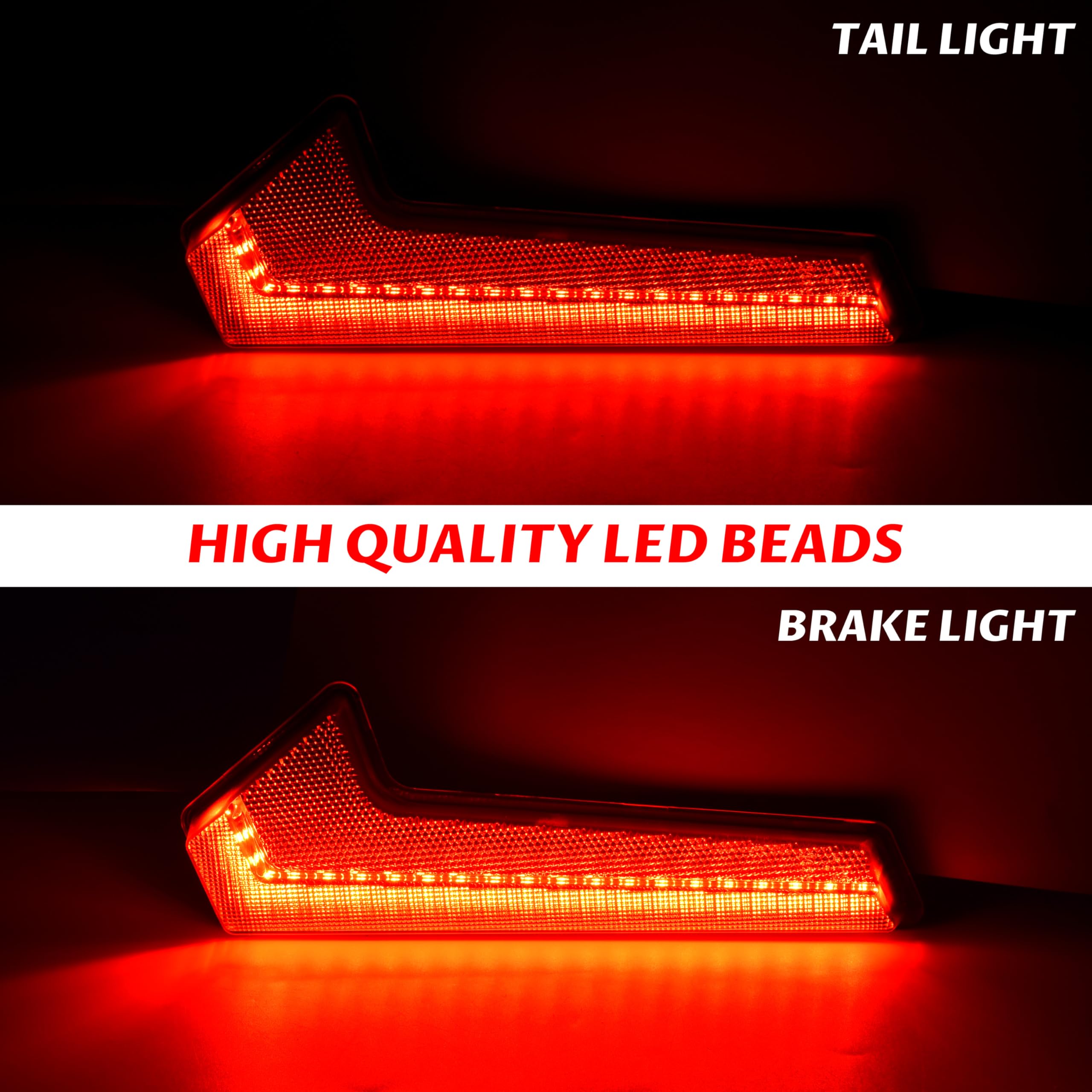 SAUTVS UTV Tail Lights Assembly for Polaris RZR XP 1000/Turbo/Sportsman, Smoked Black LED Taillights Rear Lamps for Polaris RZR