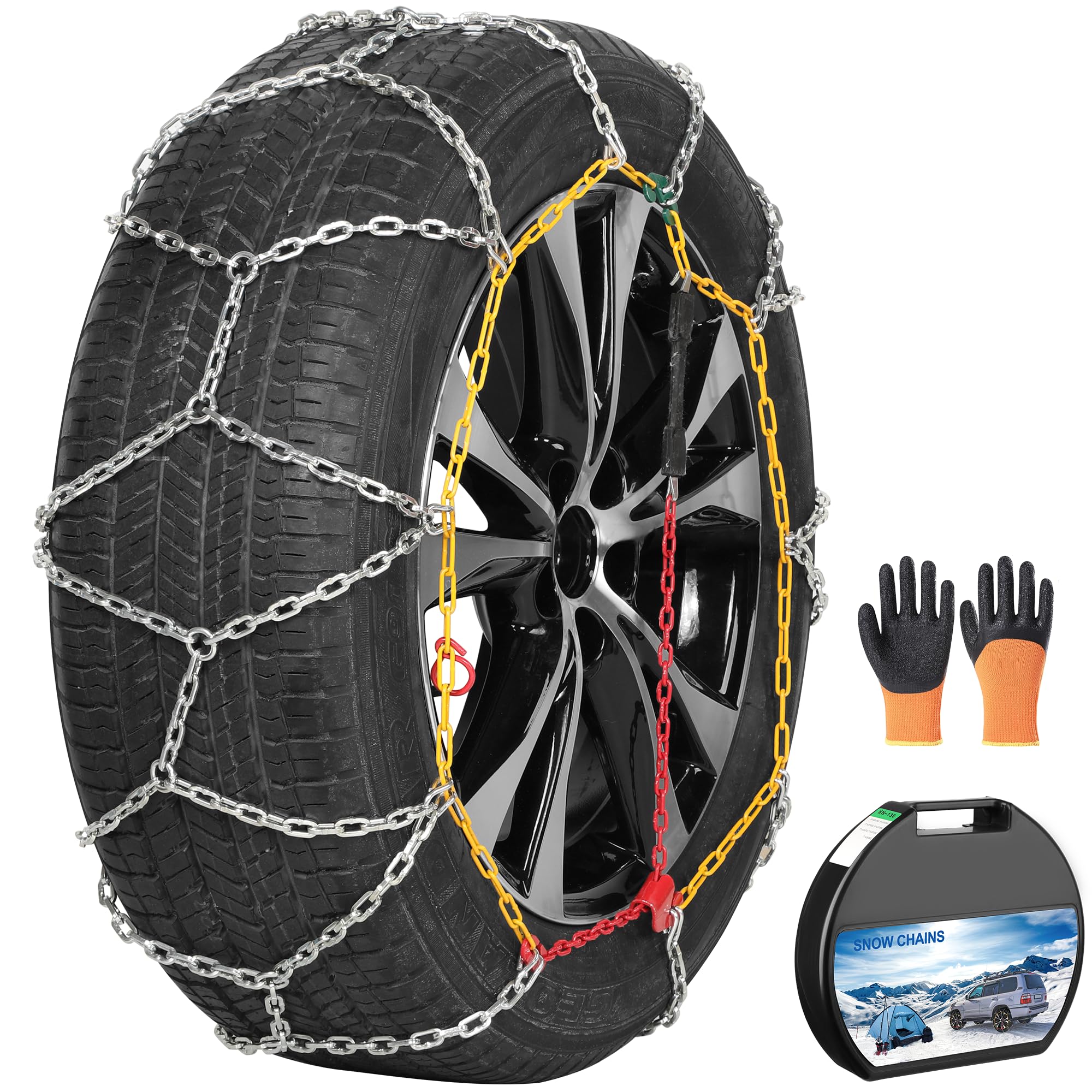 2 Packs Tire Chains Car Anti Slip Snow Chains For Suv/Truck/Car In Snow, Sand, Mud And Ice (Kn100)