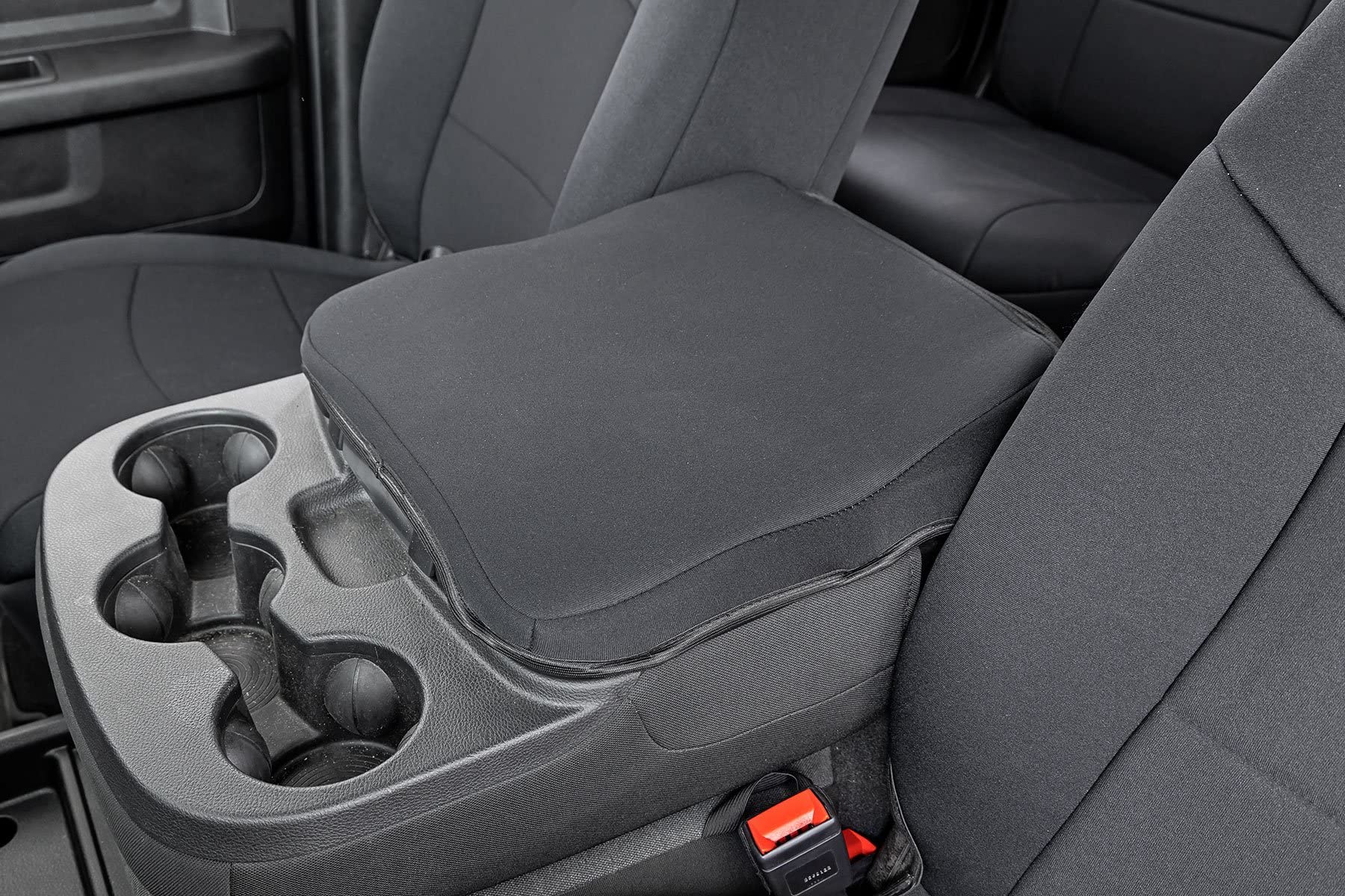 Rough Country Neoprene Seat Covers for Dodge Ram (2019-2024) - UV & Water Resistant, Foam Padded, Black, Full Set