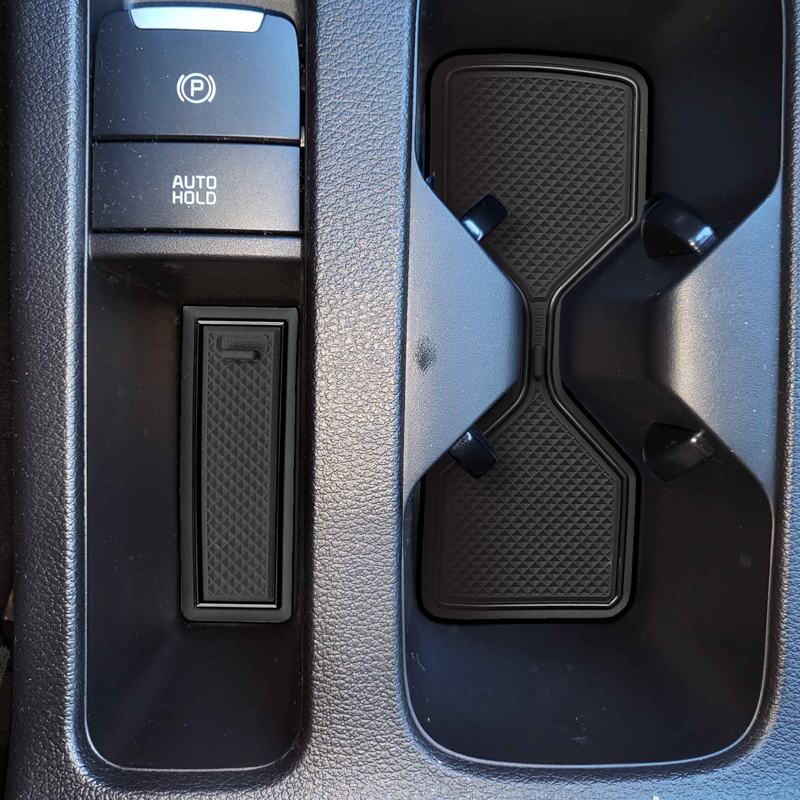 Smabee Car Anti-Slip Gate Slot Cup Mat For 2022-2024 Kia Forte Gt Gt-Line/ 2021-2024 Kia K3 Cerato Center Console Liner Cup Holders Inserts Mat Door Pocket Liners Accessories (Black)