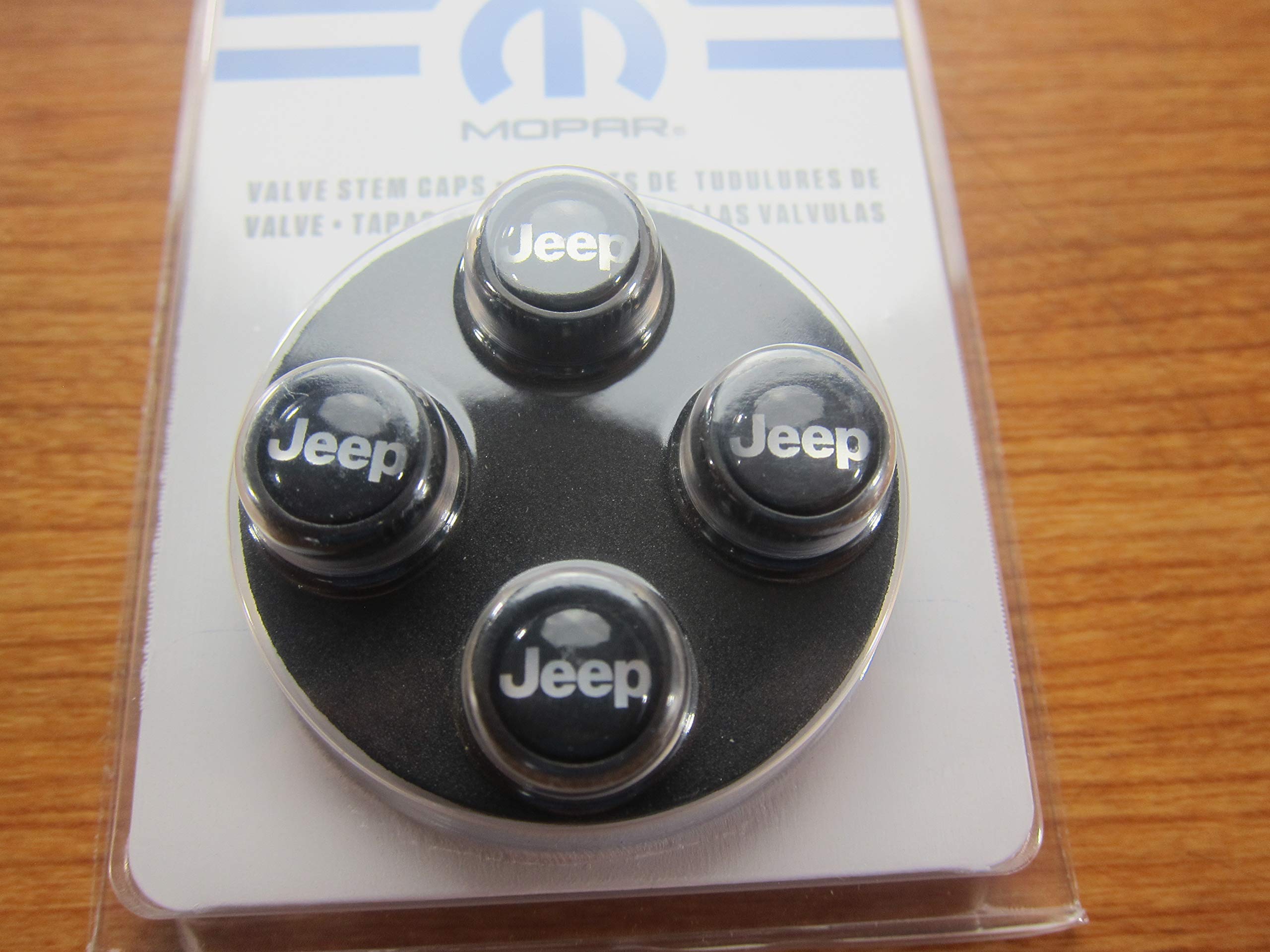 Mopar Jeep Black Valve Stem Caps New Oem