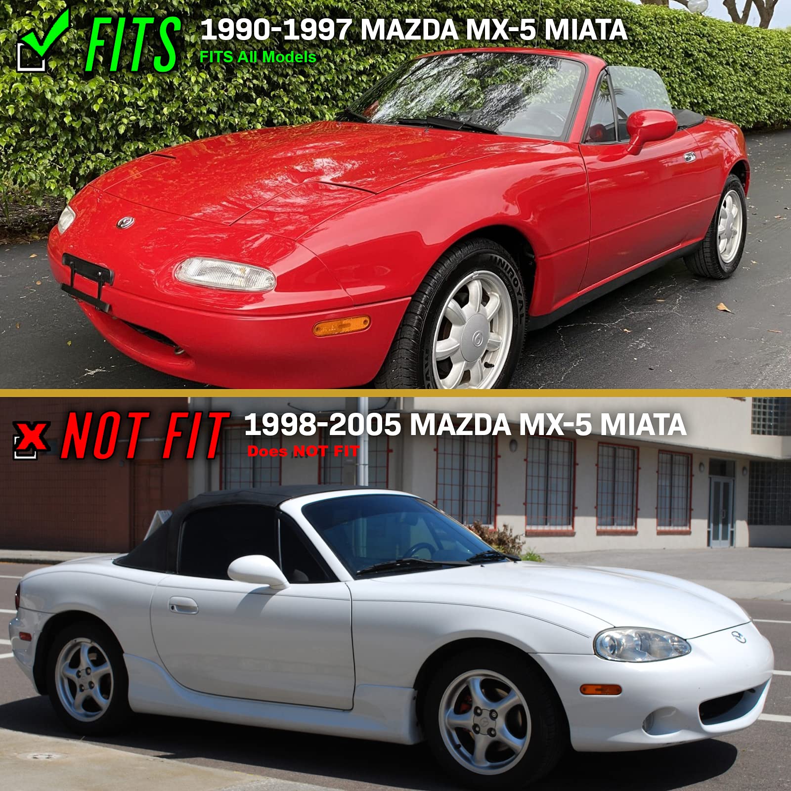 USR DEPO 90-97 MX-5 Signal Lights - JDM Crystal Style Front Bumper Turn Signal Lamps Set (Left + Right) Compatible with 1990-199