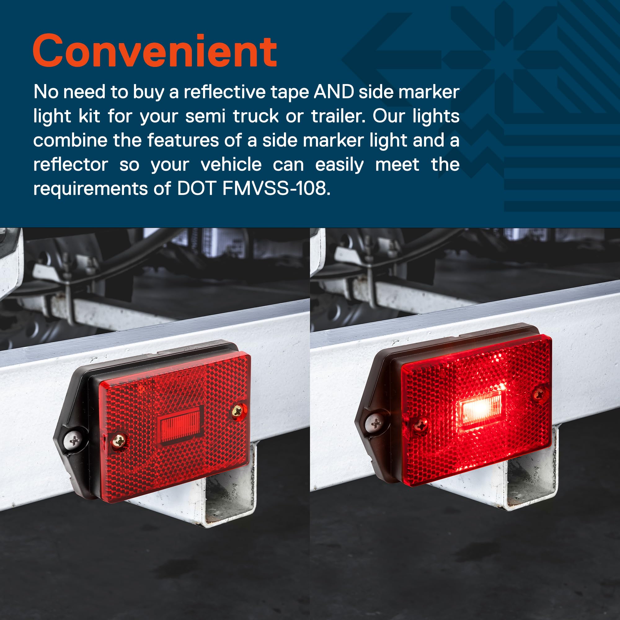 True Mods 4Pc 2X3 3X2 Inch Red Led Surface Mount Side Marker Light [Dot Fmvss-108] [Sae Ap2] [Ip67 Waterproof] [Integrated Refle