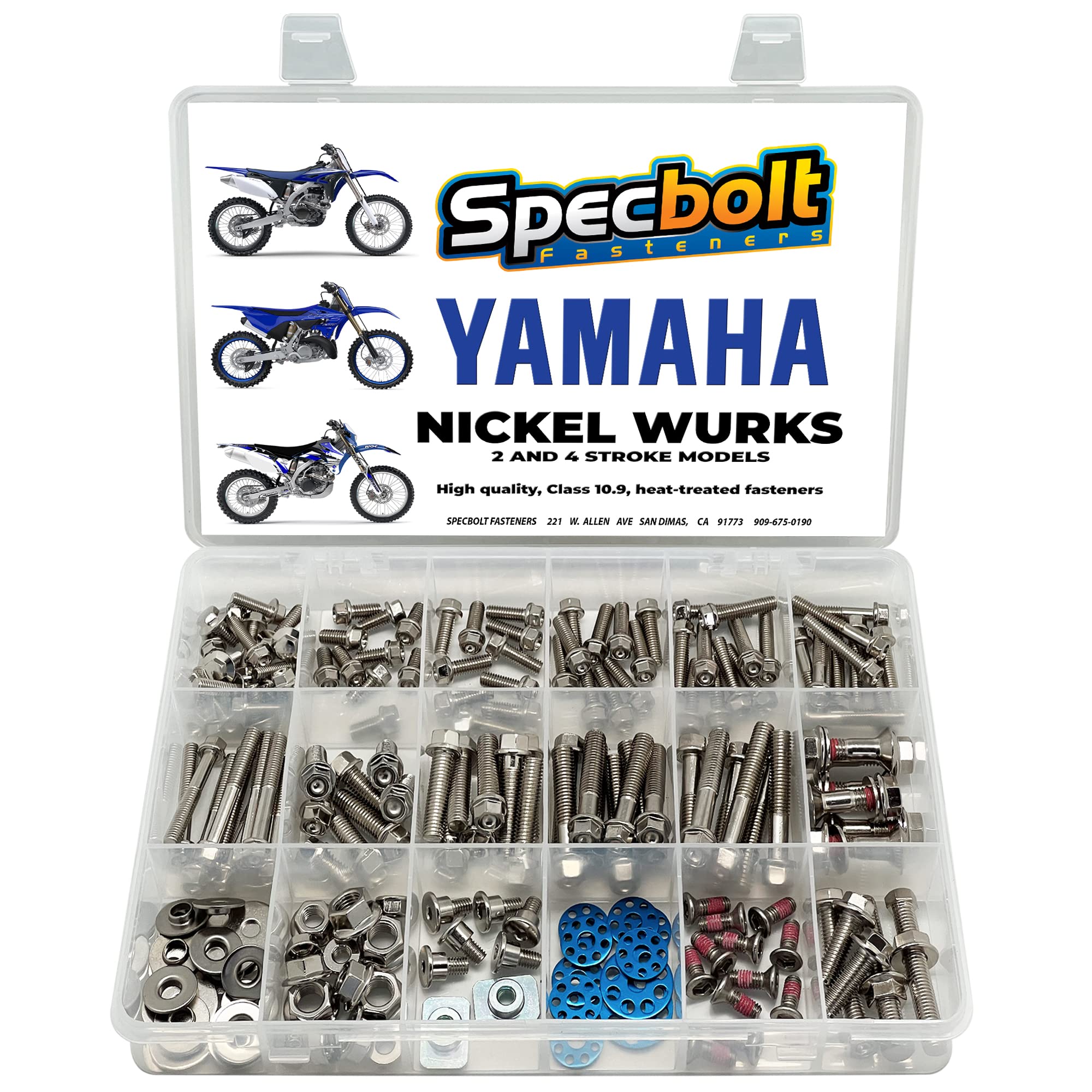 Specbolt Fastener Nickel Wurks Dress Up Bolt Kit. Fits: Yamaha YZ YZF Bolt Kit YZ65 YZ80 YZ85 YZ125 YZ250 YZ250F YZ450F YZ400F Y