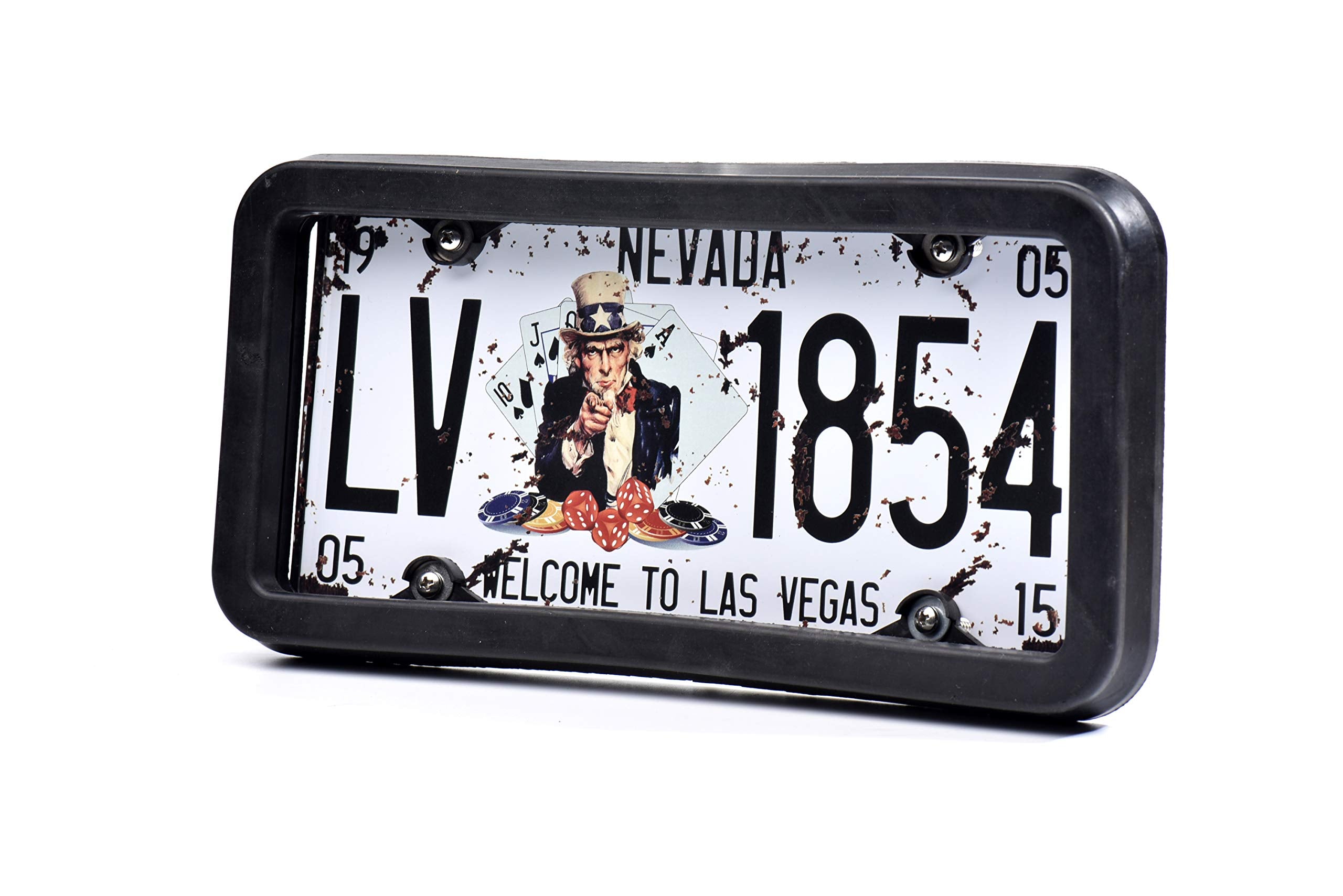 Ar-Pro Ultimate License Plate Bumper Guard With Mounting Hardware - 1'' Thick Rubber License Plate Frame Protects Bumper From Sc