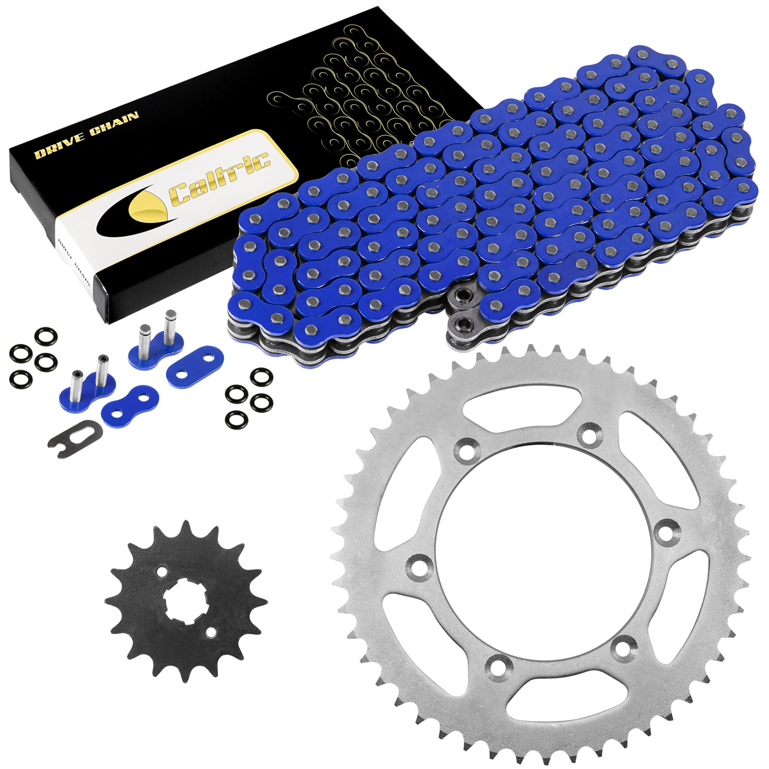 Caltric Blue O-Ring Drive Chain & Sprockets Kit Compatible with Yamaha TTR230 TT-R230 2005-2016