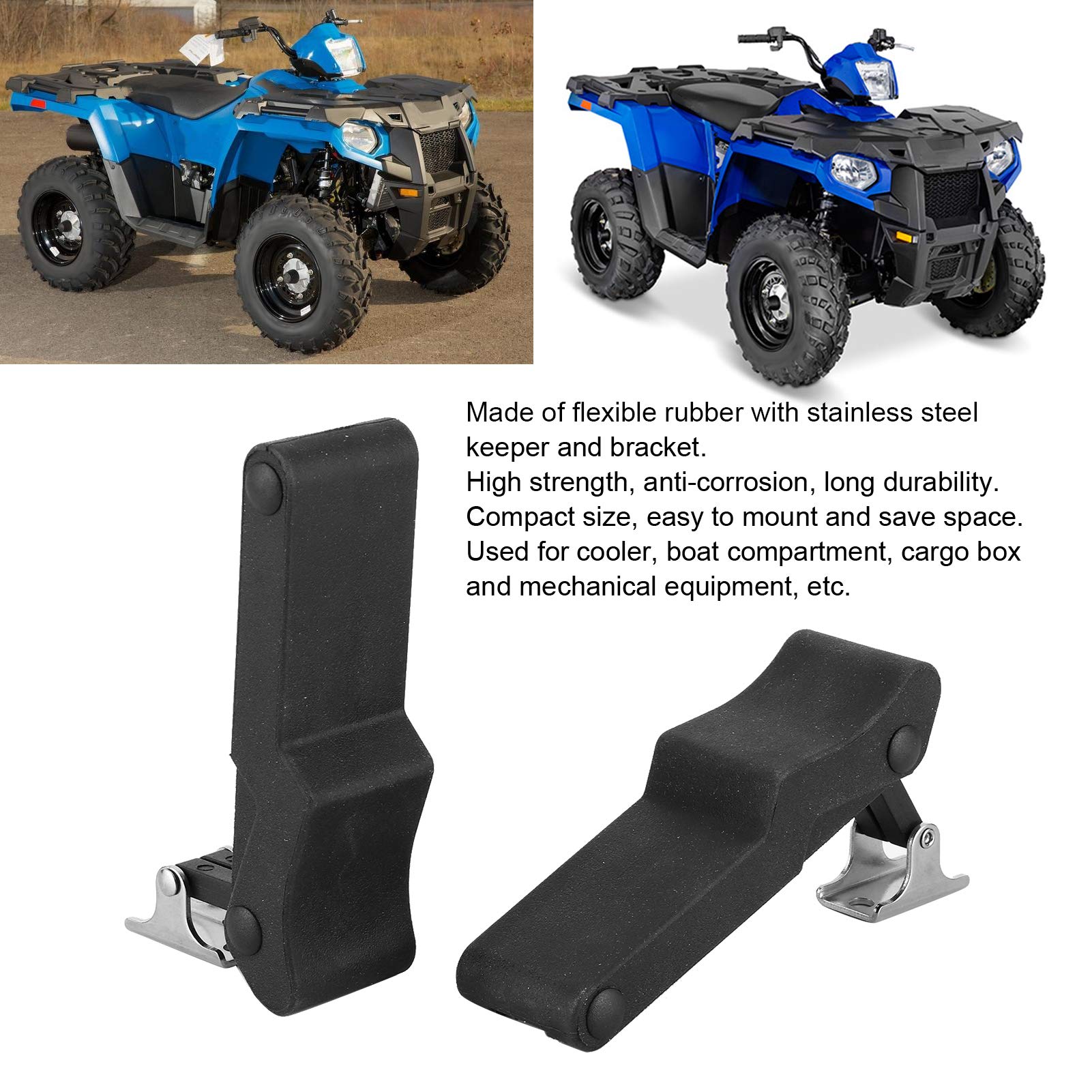 Acouto Front Storage Latch For Polaris 450 570 850 1000 Etx 7081927 2Pcs Front Storage Rack Rubber Latches Replacement, Front Storage Cargo Box Latch For 570 2014-2021