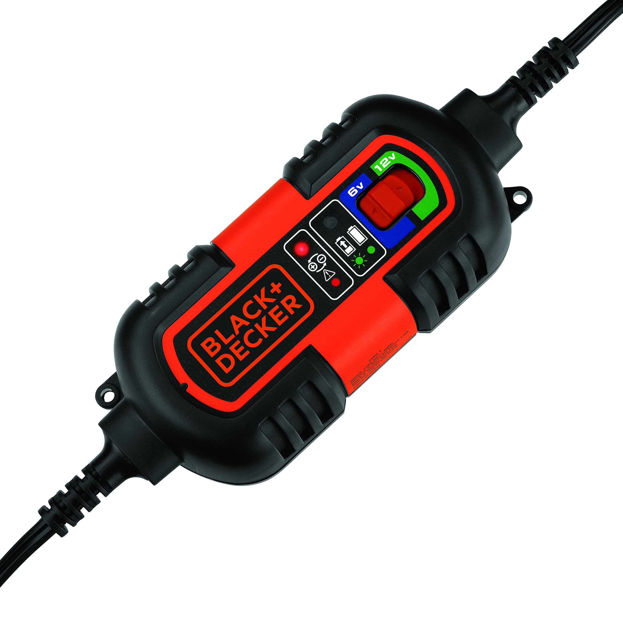 Black+Decker Bm3B Fully Automatic 6V/12V Battery Charger/Maintainer With Cable Clamps And O-Ring Terminals, Multi, 1.5 Amp