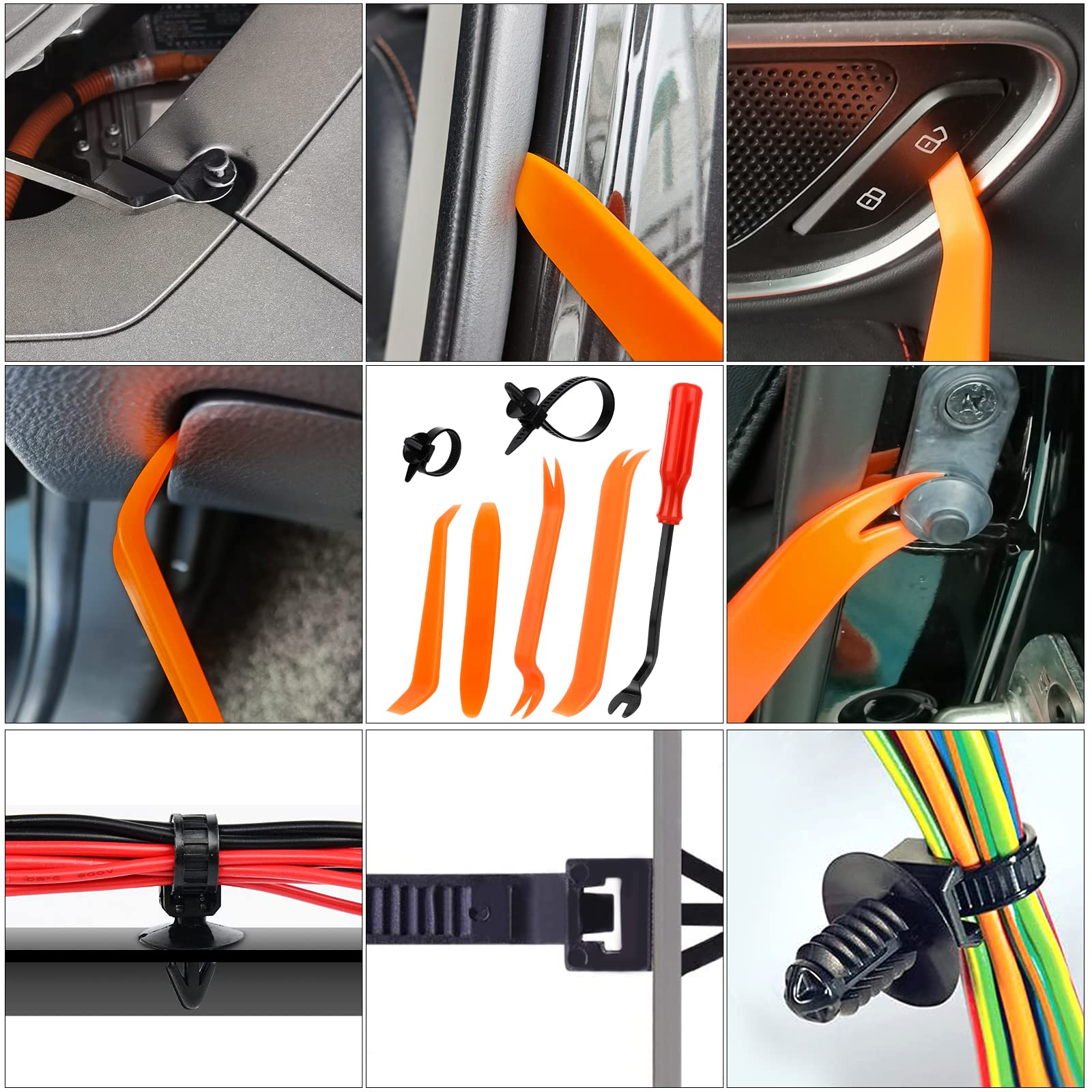 835 PCS Car Push Retainer Clips and Plastic Fasteners Kit - 24 Sizes Nylon Bumper Fender Clips Plastic Rivets with Fasteners Rem