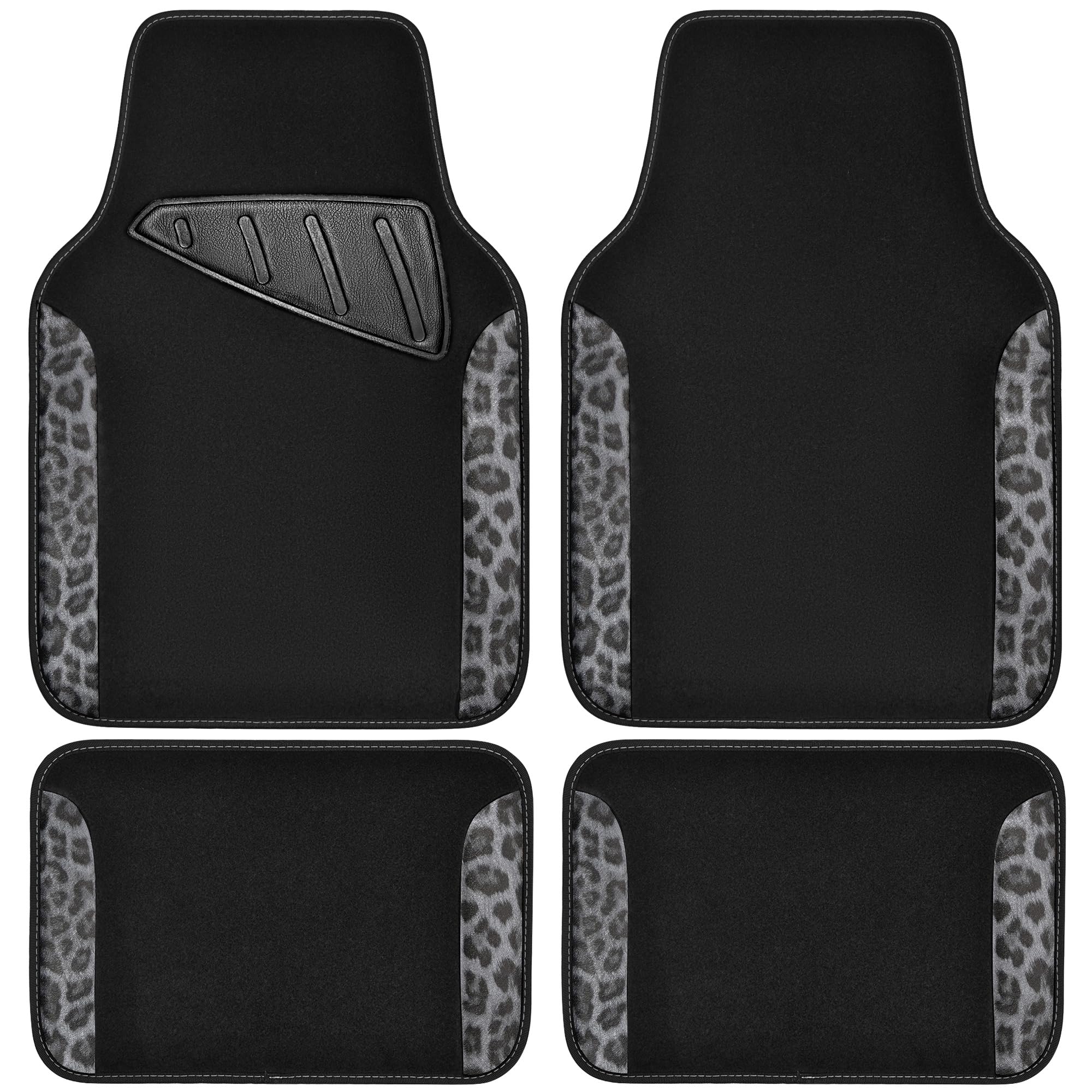 Car Pass Waterproof Universal Car Floor Mats, Leopard Print Car Mats Fit For Suv,Vans,Sedans, Trucks,Set Of 4Pcs Car Carpet With