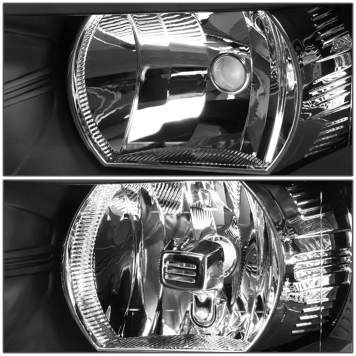 DNA MOTORING Black Housing Headlights for 07-13 Silverado 1500, 07-14 Silverado 2500 HD/3500, Model HL-OH-CSIL07-BK-CL