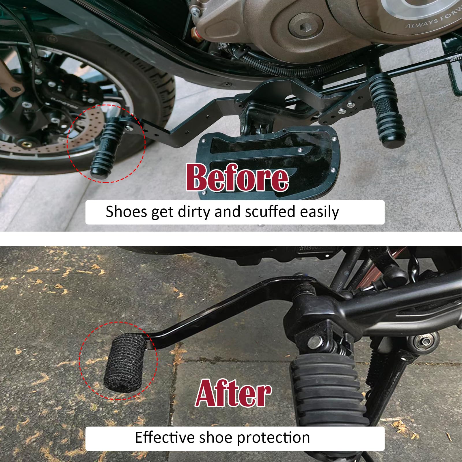 Fizzest Motorcycle Shifter Shoe Protector - Black Non-Woven Fabric Gear Shift Cover Guard, Includes 8 Rolls
