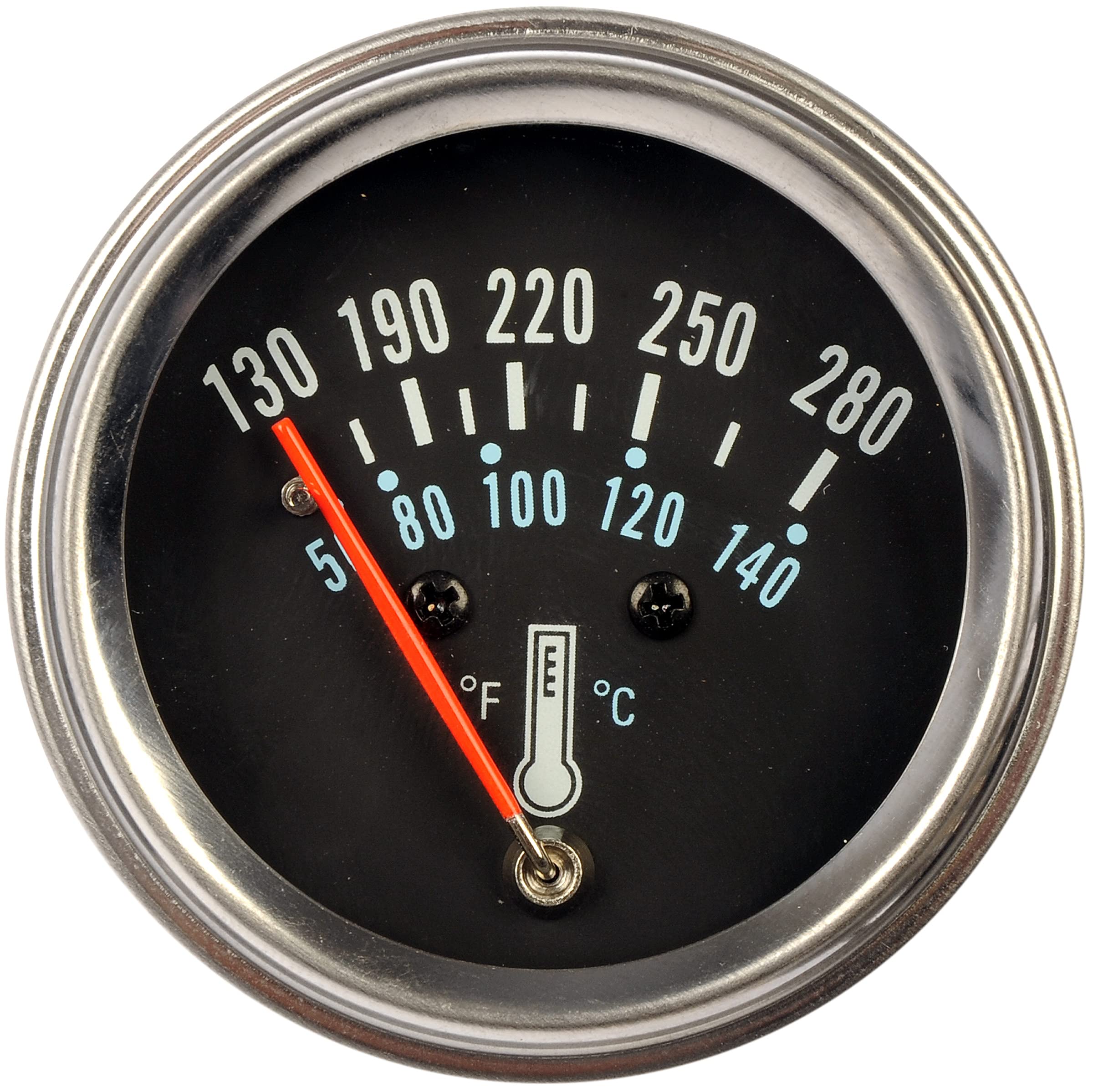 Dorman 7-120 Mechanical Water Temperature Gauge, Universal Fit, Chrome & Black, Durable Plastic Material