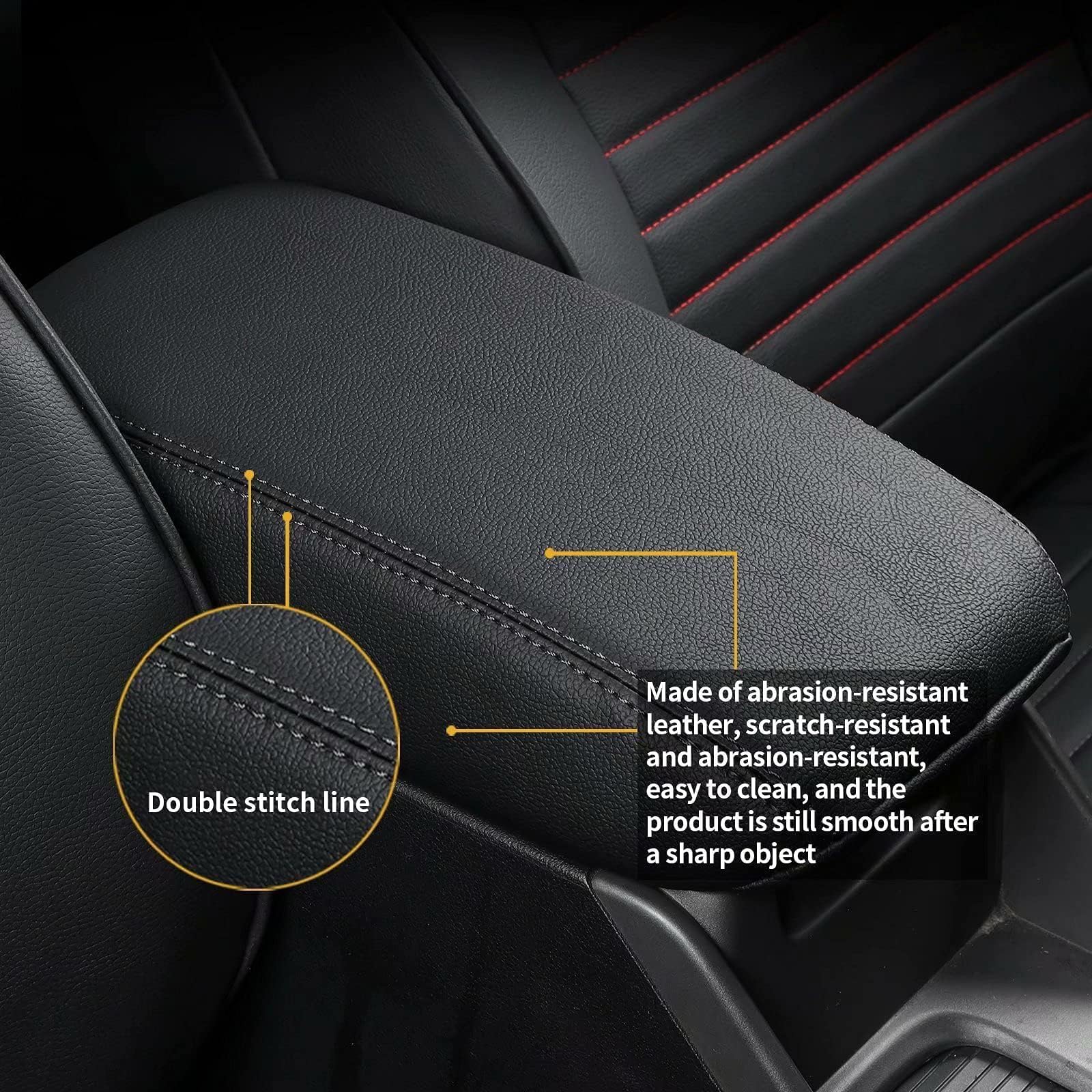 AOMSAZTO Armrest Console Cover for Nissan Altima 2019-2025, Black Leather, Model BLKF40