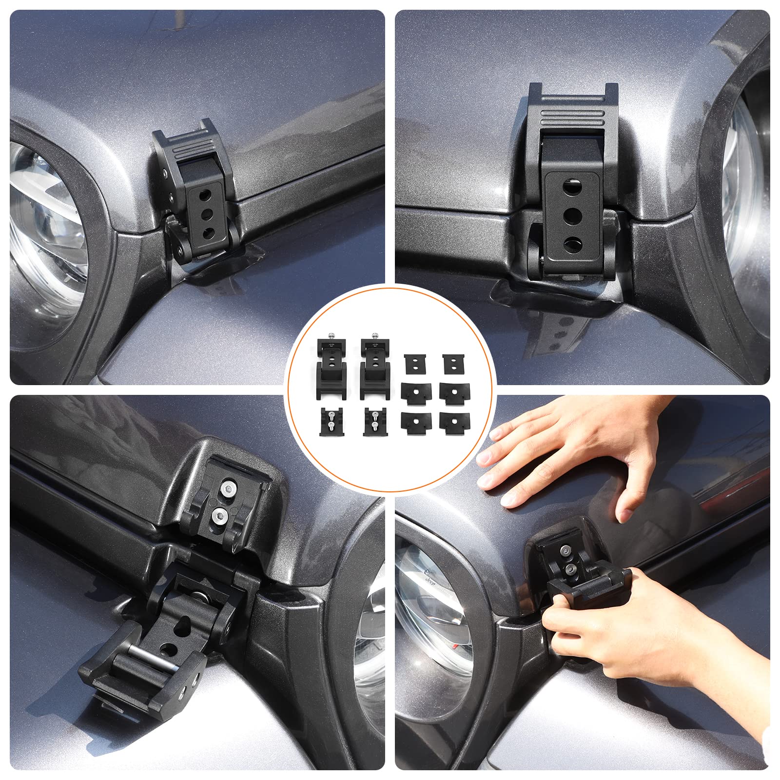 Rt-Tcz For Wrangler Hood Latch Lock Catch, Aluminum Hood Latches For Jeep Wrangler Jk Jku 2007-2017 Jl Jlu 2018-2025 Gladiator J