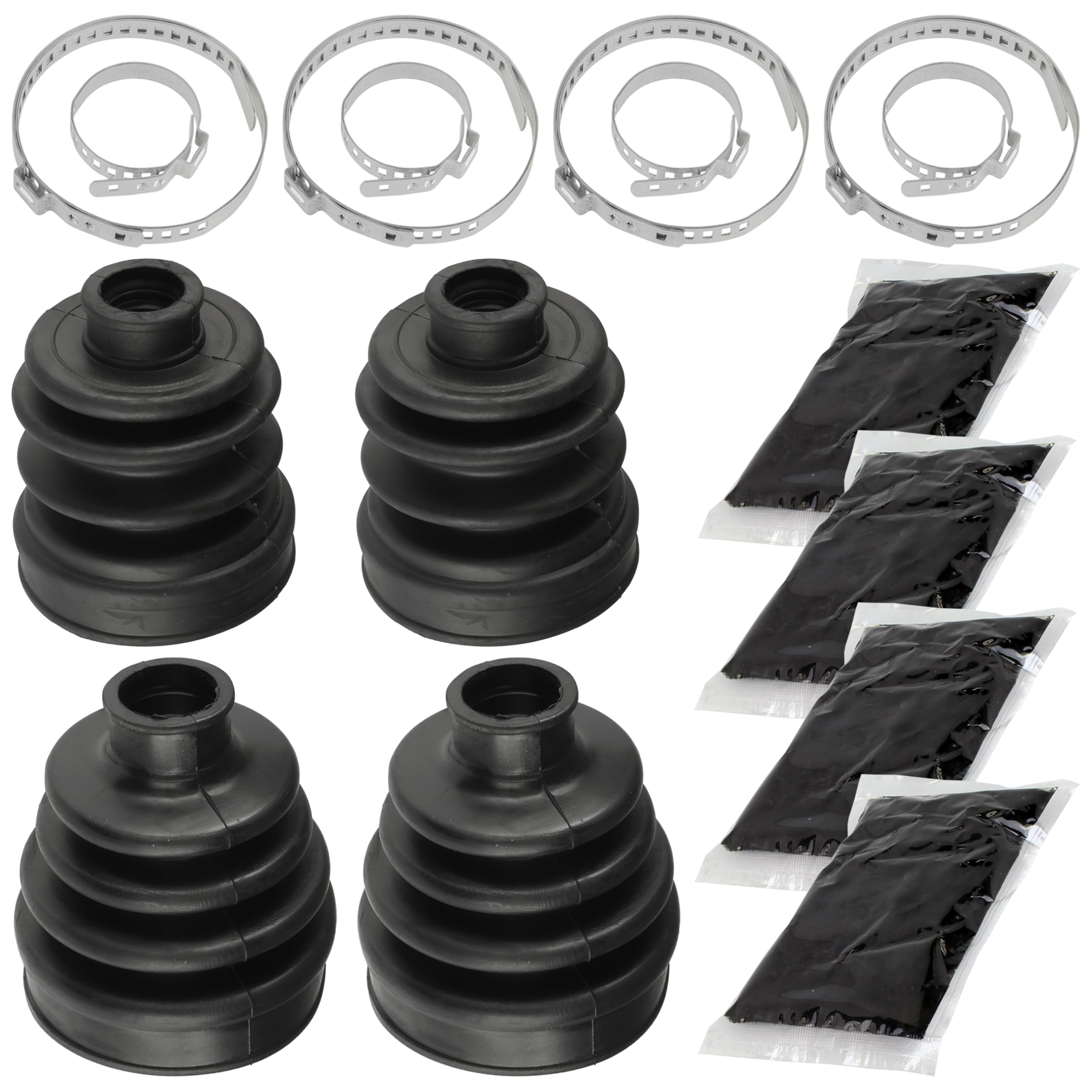 Caltric 2 Rear Axle Outer and Inner CV Boot Kit Compatible with Yamaha Rhino 700 YXR700F Fi 2008-2013