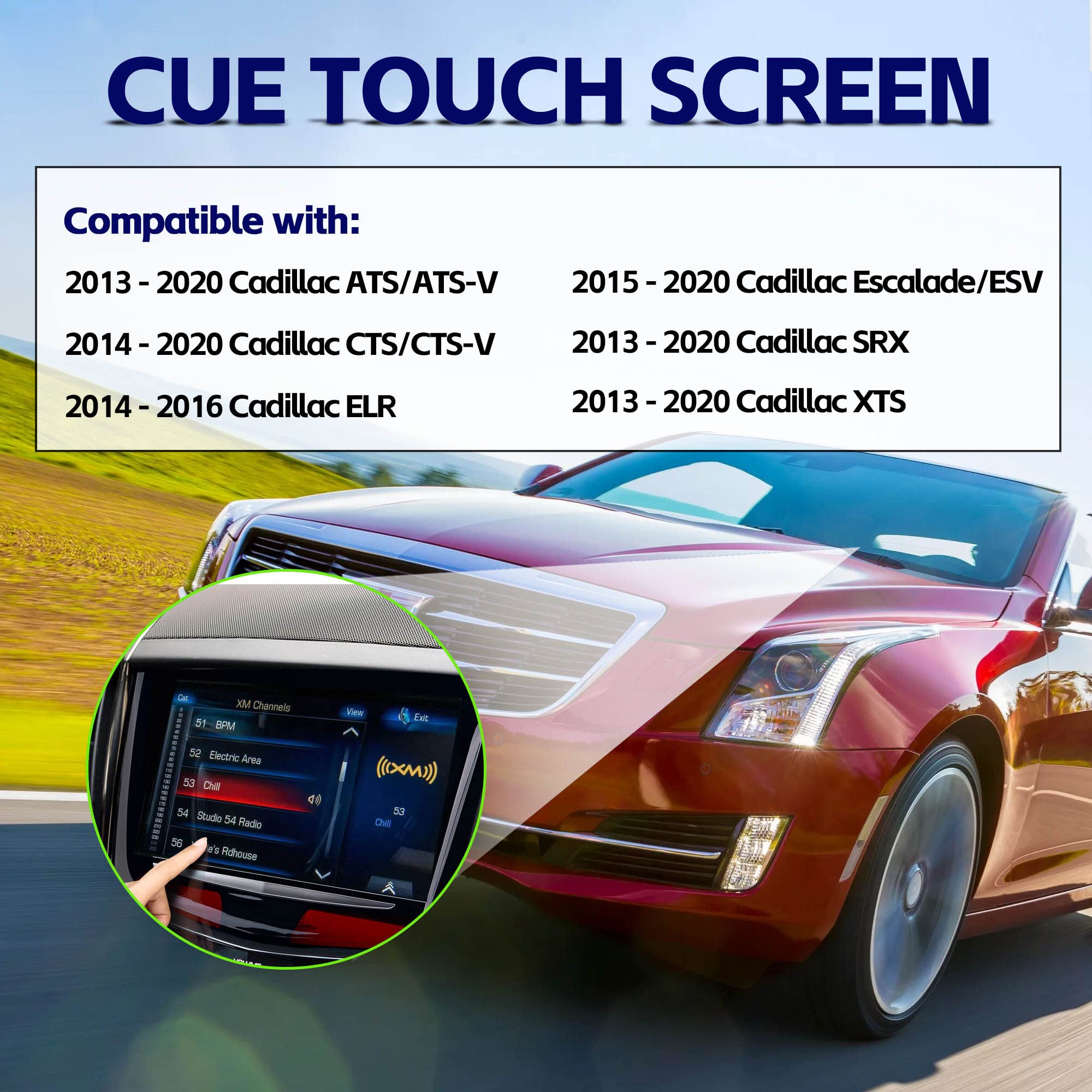 Kixfwpy CUE Touch Screen Display Replacement for 2013-2020 Cadillac ATS SRX XTS CTS ESCALADE - Plastic with Tool Kit